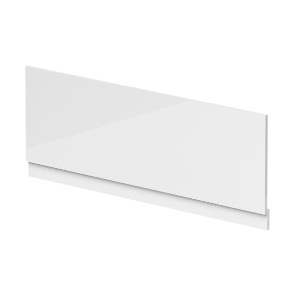 Nuie Straight Shower Bath Front Panel With Plinth - Gloss White