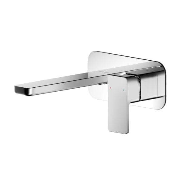 Nuie Windon 2-Hole Wall Mounted Basin Mixer Tap With Plate