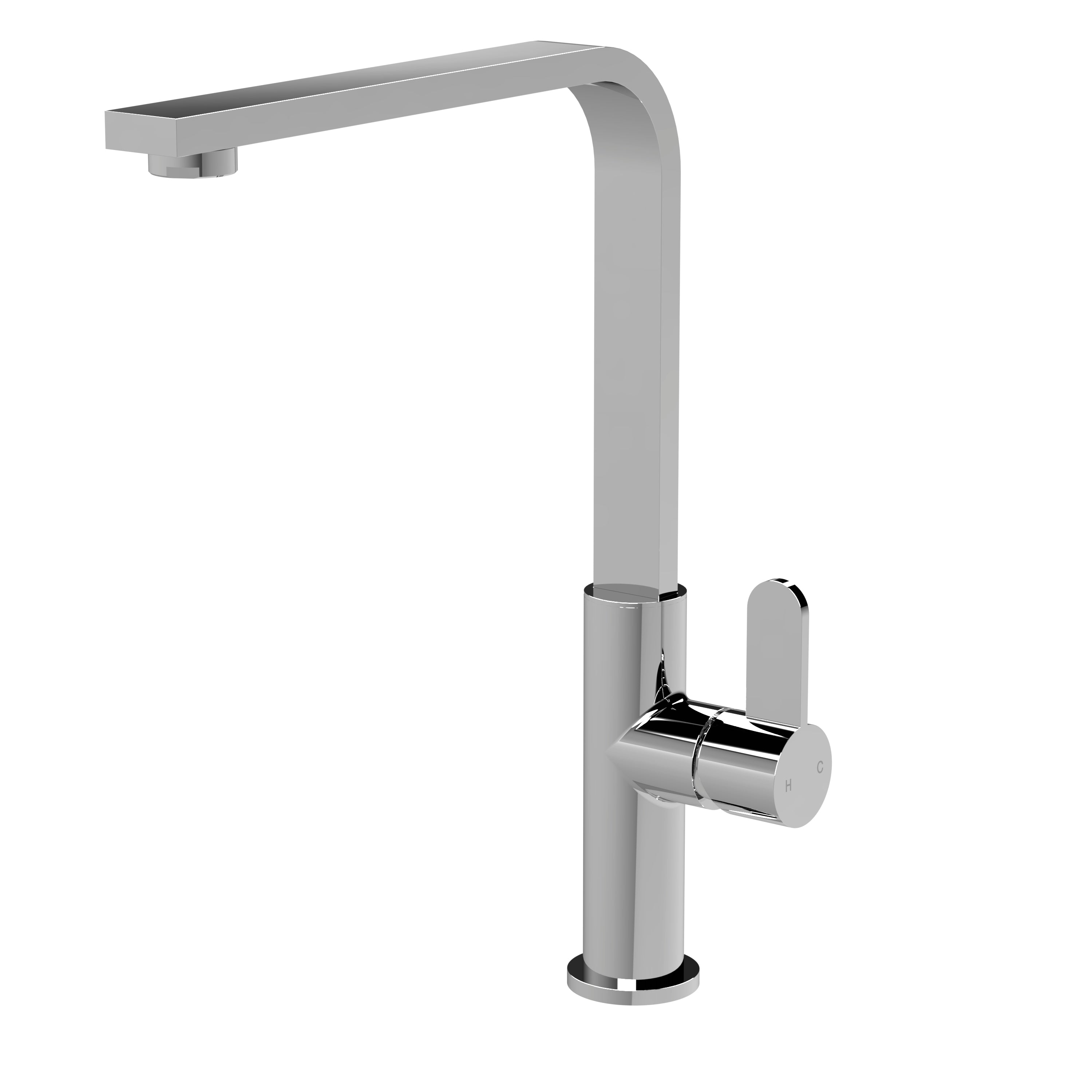 Nuie Churni Mono Single Lever Chrome Kitchen Taps, Deck Mounted Tap Mixer for Kitchen, Best Kitchen Taps Made with High Quality Brass Internals, Taditional Kitchen Sink Taps