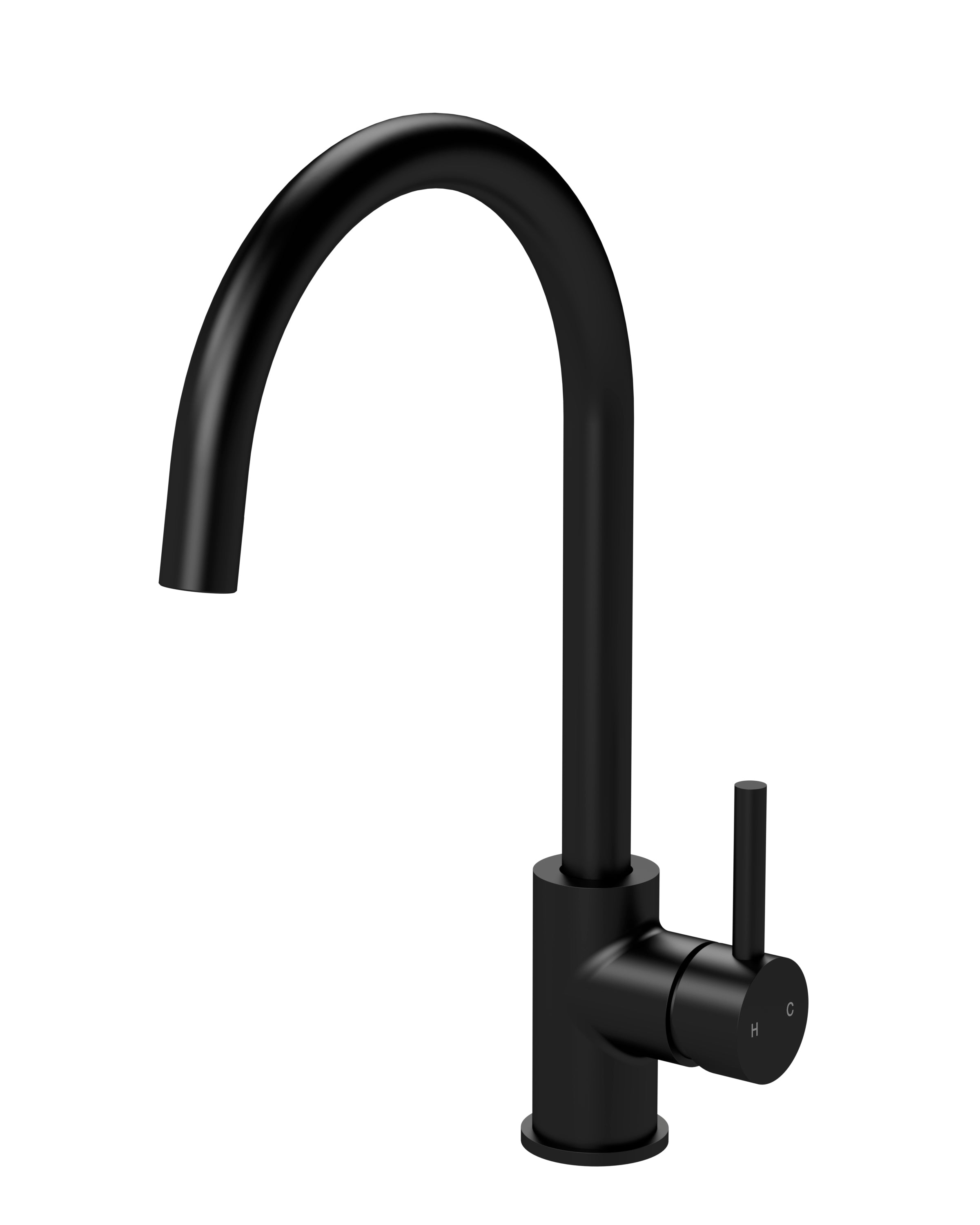 Nuie Lachen Mono Single Lever Matt Black Kitchen Tap, Deck Mounted Kitchen Sink Taps, Best Traditional Kitchen Taps, Swivel Spout Kitchen Sink Mixer Tap