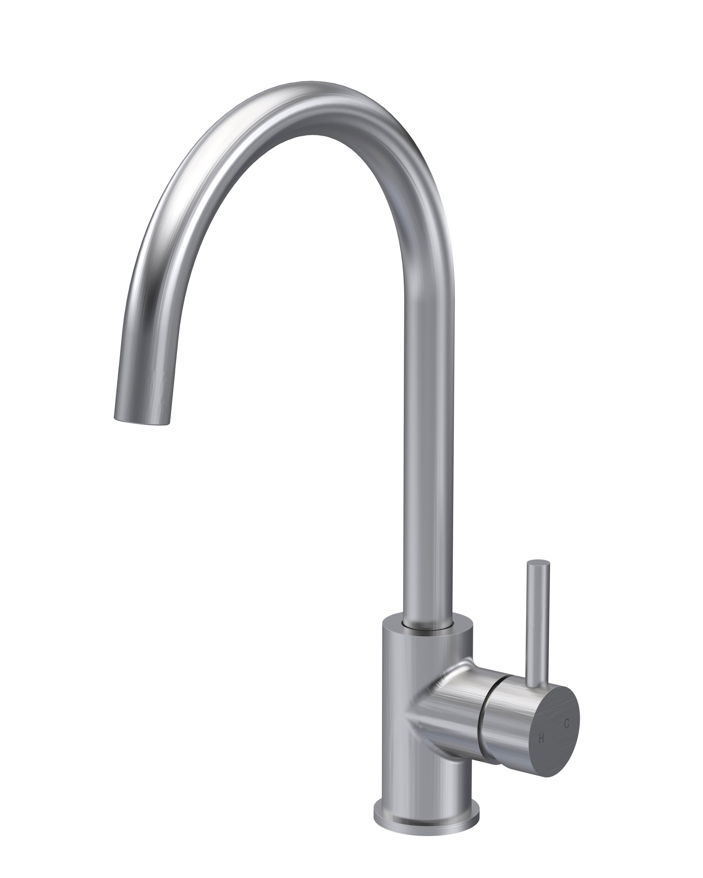 Nuie Lachen Mono Single Lever Brushed Nickel Kitchen Tap, Deck Mounted Kitchen Sink Taps, Best Traditional Kitchen Taps, Swivel Spout Kitchen Sink Mixer Tap