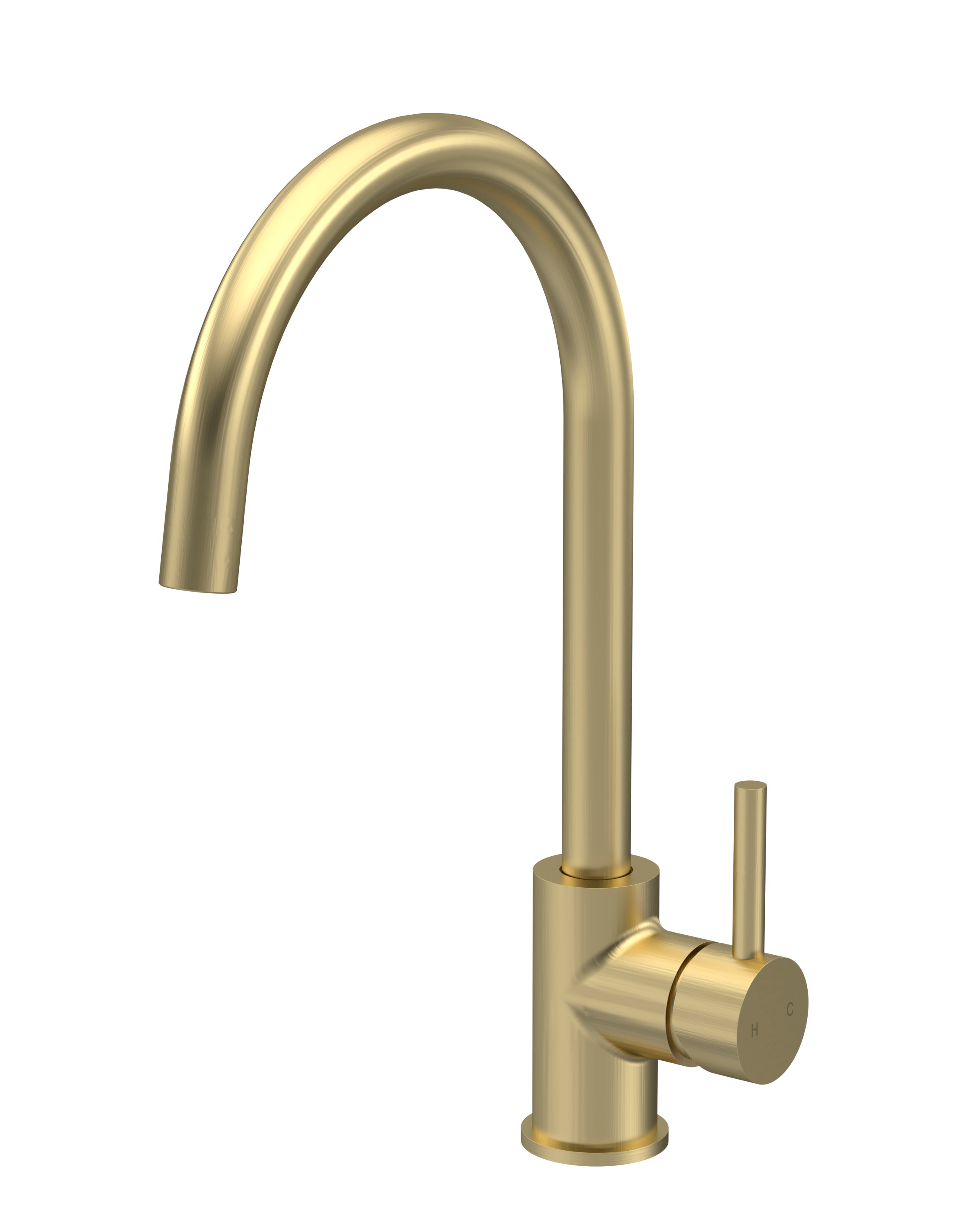 Nuie Lachen Mono Single Lever Brushed Brass Kitchen Tap, Deck Mounted Kitchen Sink Taps, Best Traditional Kitchen Taps, Swivel Spout Kitchen Sink Mixer Tap