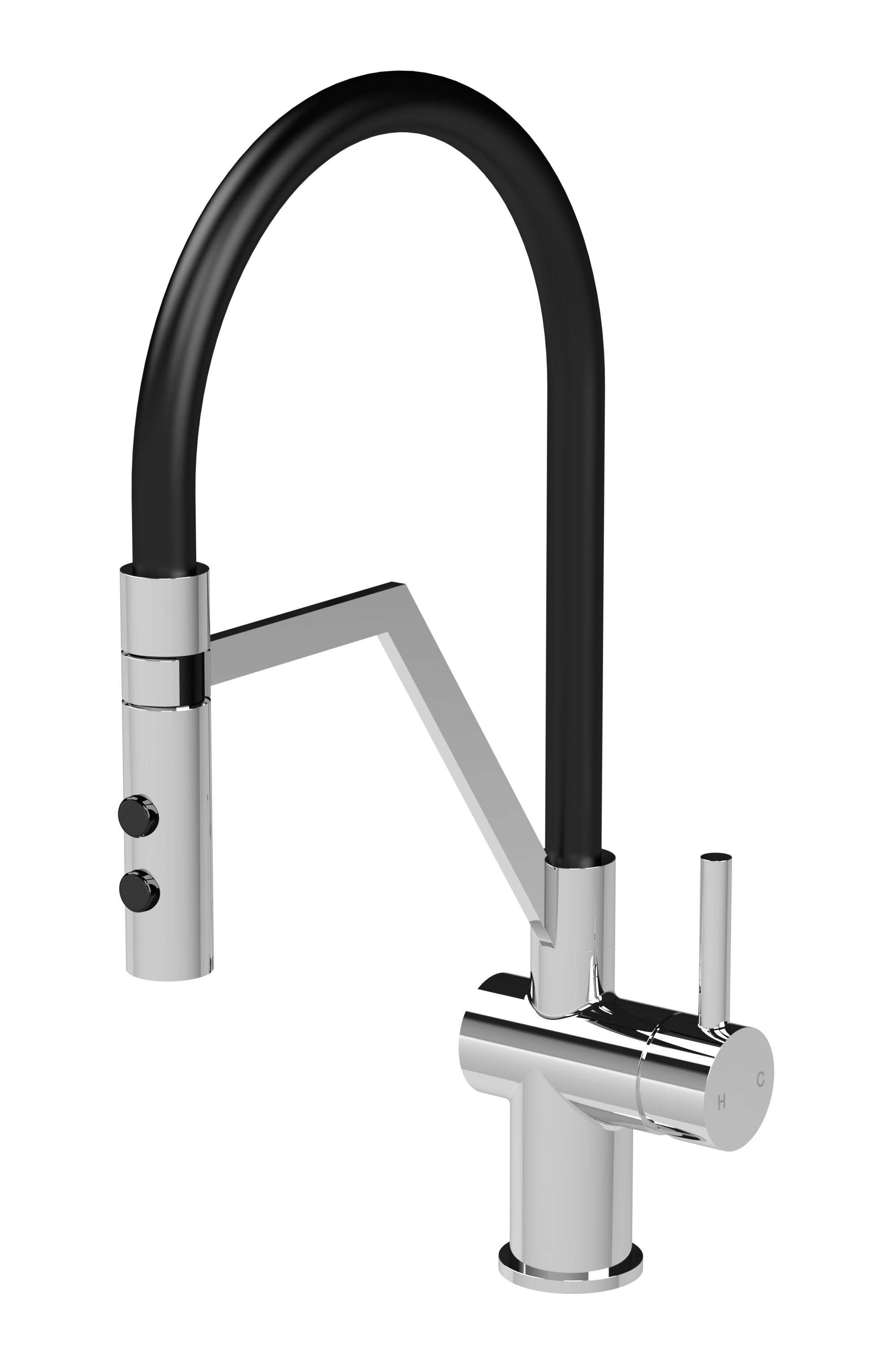 Nuie Ravi Mono Single Lever Chrome Finished Kitchen Sink Taps With Pop-Up Waste, Deck Mounted Swivel Spout Kitchen Taps, Traditional Design Best Kitchen Taps