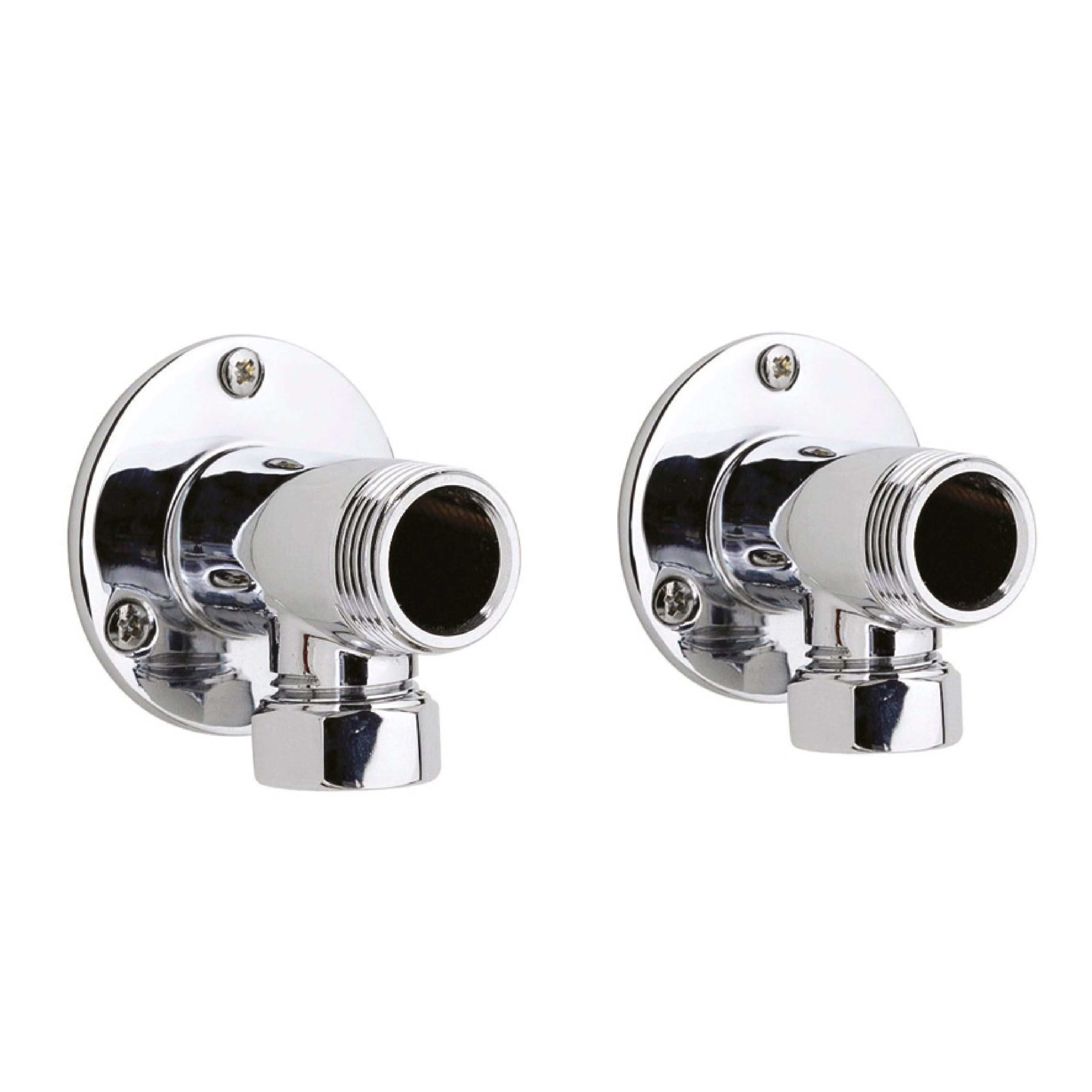 Nuie Bar Shower Elbow Unions Pair - Chrome
