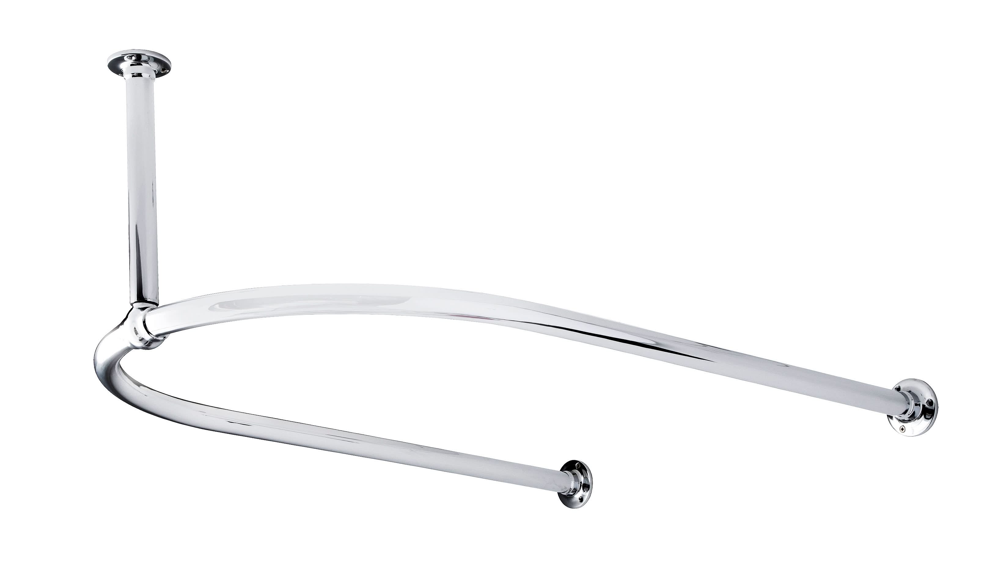 Nuie Traditional U-Shape Shower Curtain Rail - Chrome