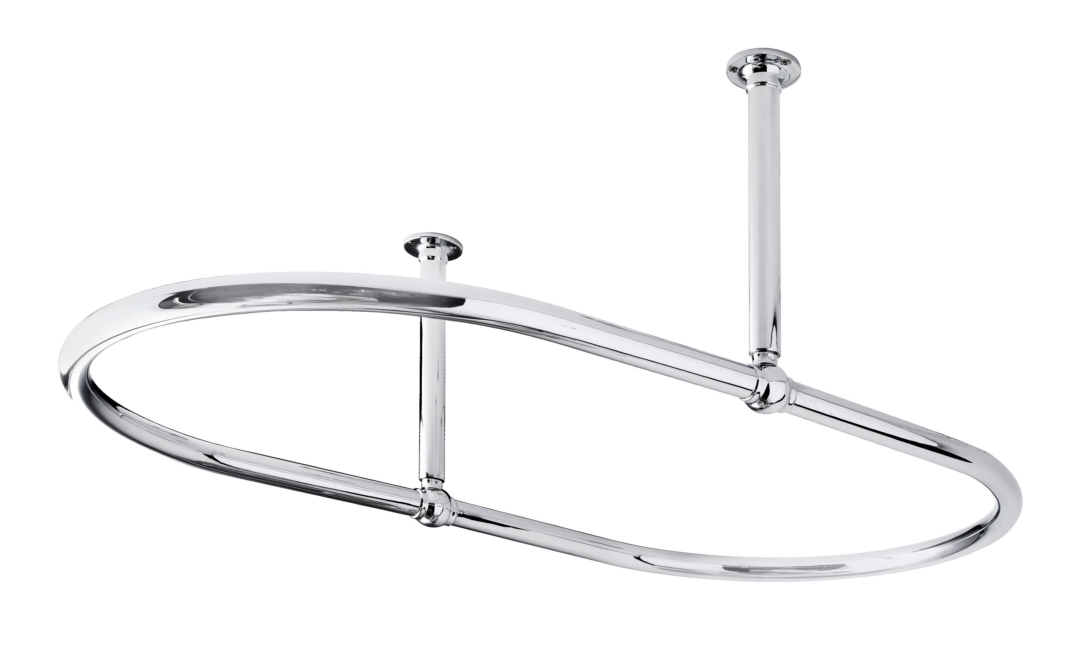 Nuie Traditional Oval Shower Curtain Rail - Chrome