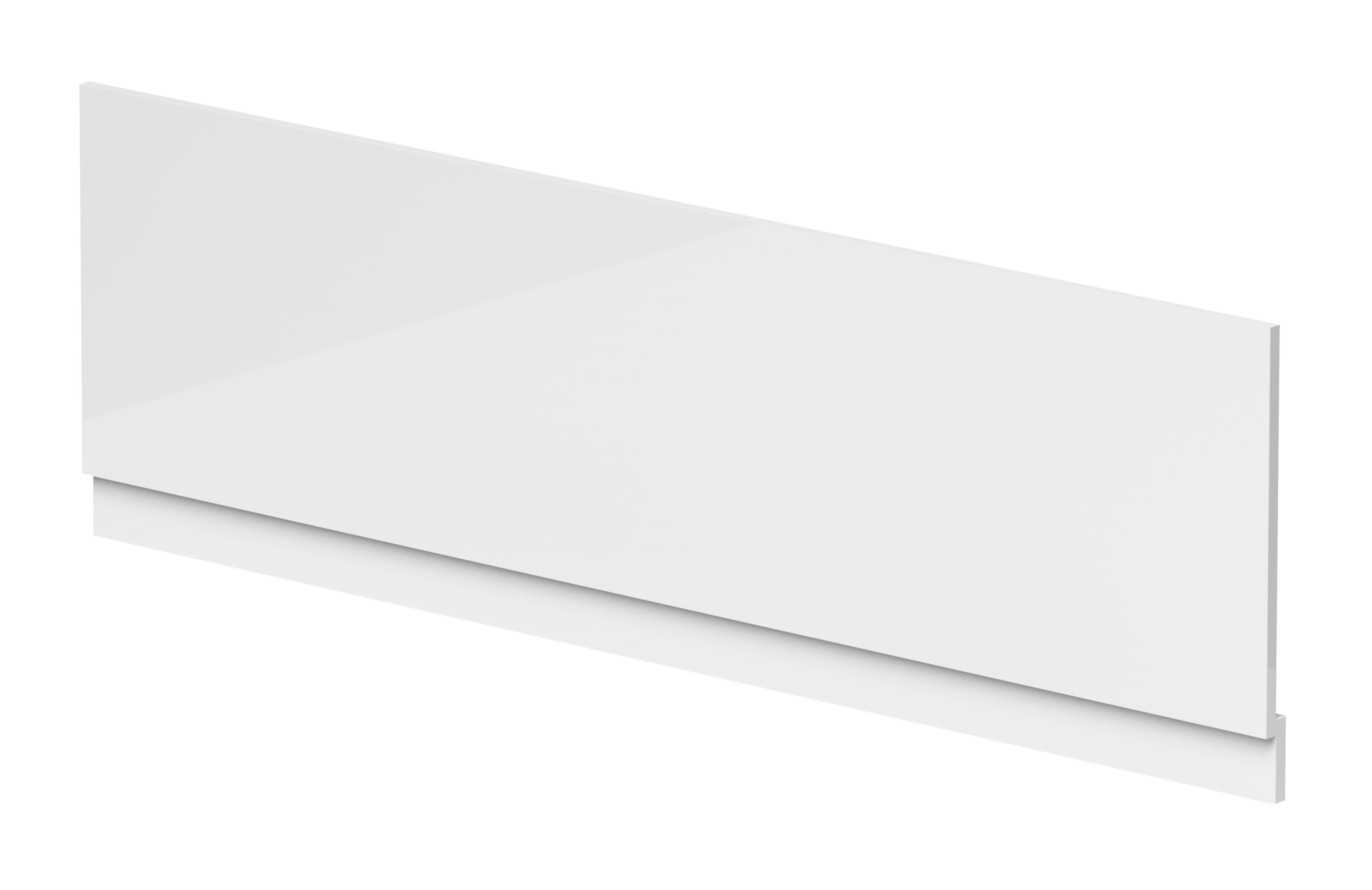 Nuie Waterproof Shower Bath Front Panel, High Gloss White Bath Shower Panel for Straight Baths, 1800mm