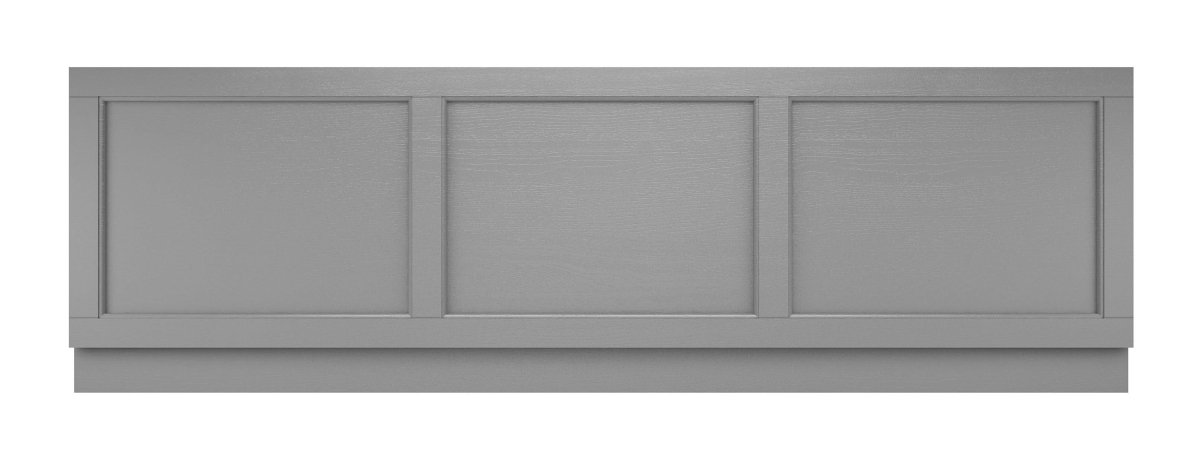 Old London Straight Front Bath Panel, Modern Bath Panel for Classic Straight Baths, Durable Bathroom Furniture Accessory in Smooth Woodgrain Storm Grey Finish, 1800mm