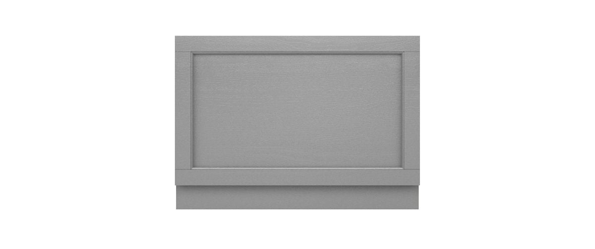 Old London Straight End Bath Panel, Modern Bath Panel for Classic Straight Baths, Durable Bathroom Furniture Accessory in Smooth Woodgrain Storm Grey Finish, 800mm