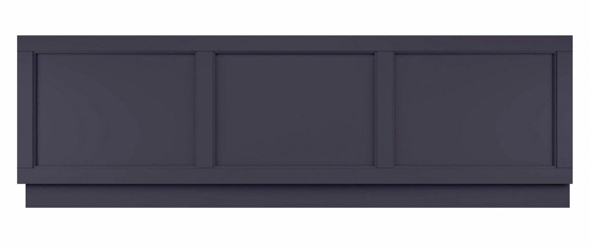 Old London Straight Front Bath Panel, Modern Bath Panel for Classic Straight Baths, Durable Bathroom Furniture Accessory in Smooth Woodgrain Twilight Blue Finish, 1700mm