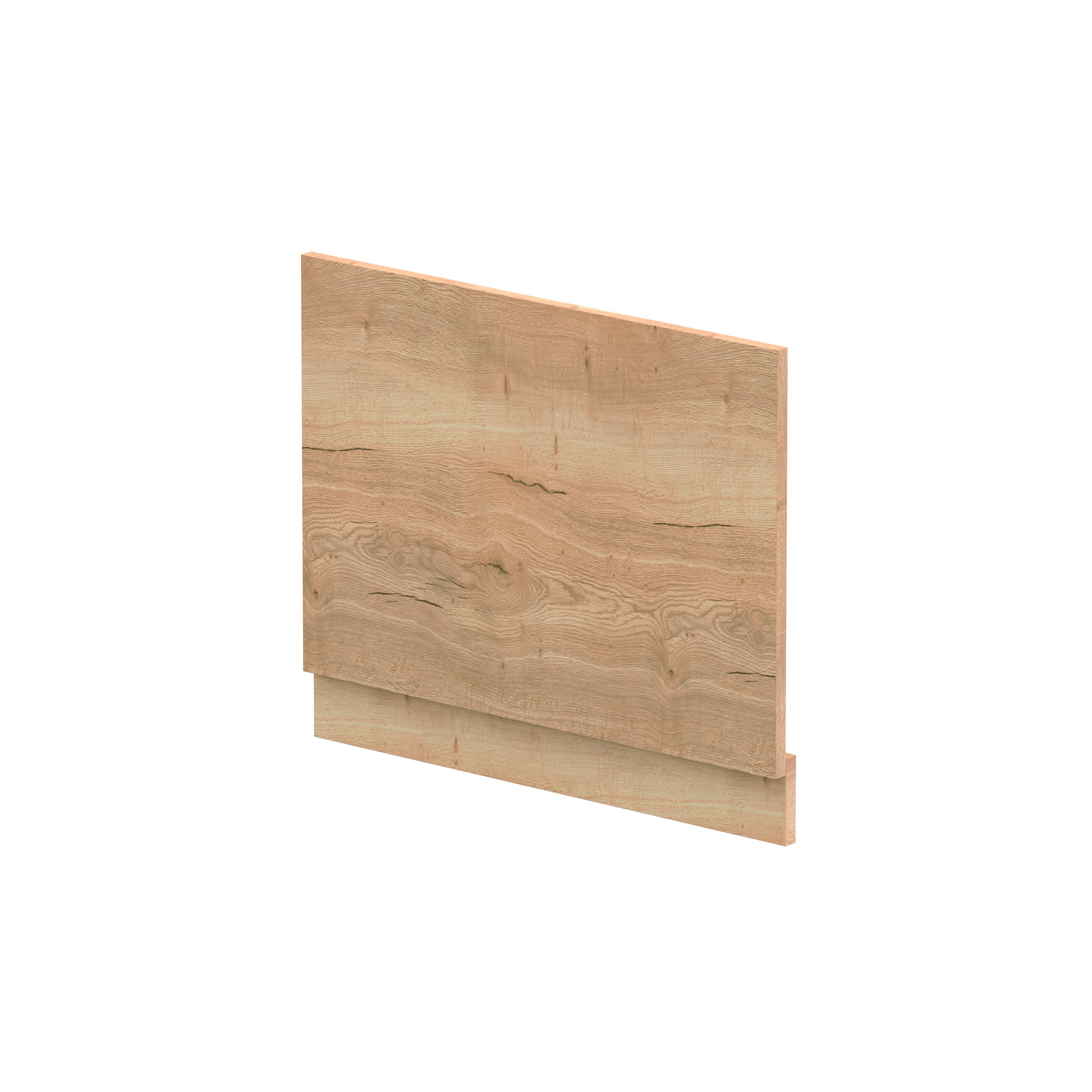 Hudson Reed Straight Baths End Bath Panel and Plinth, Durable Flat Pack Construction for Modern Bathroom Wall Panels in Autumn Oak Woodgrain Finish, 700mm