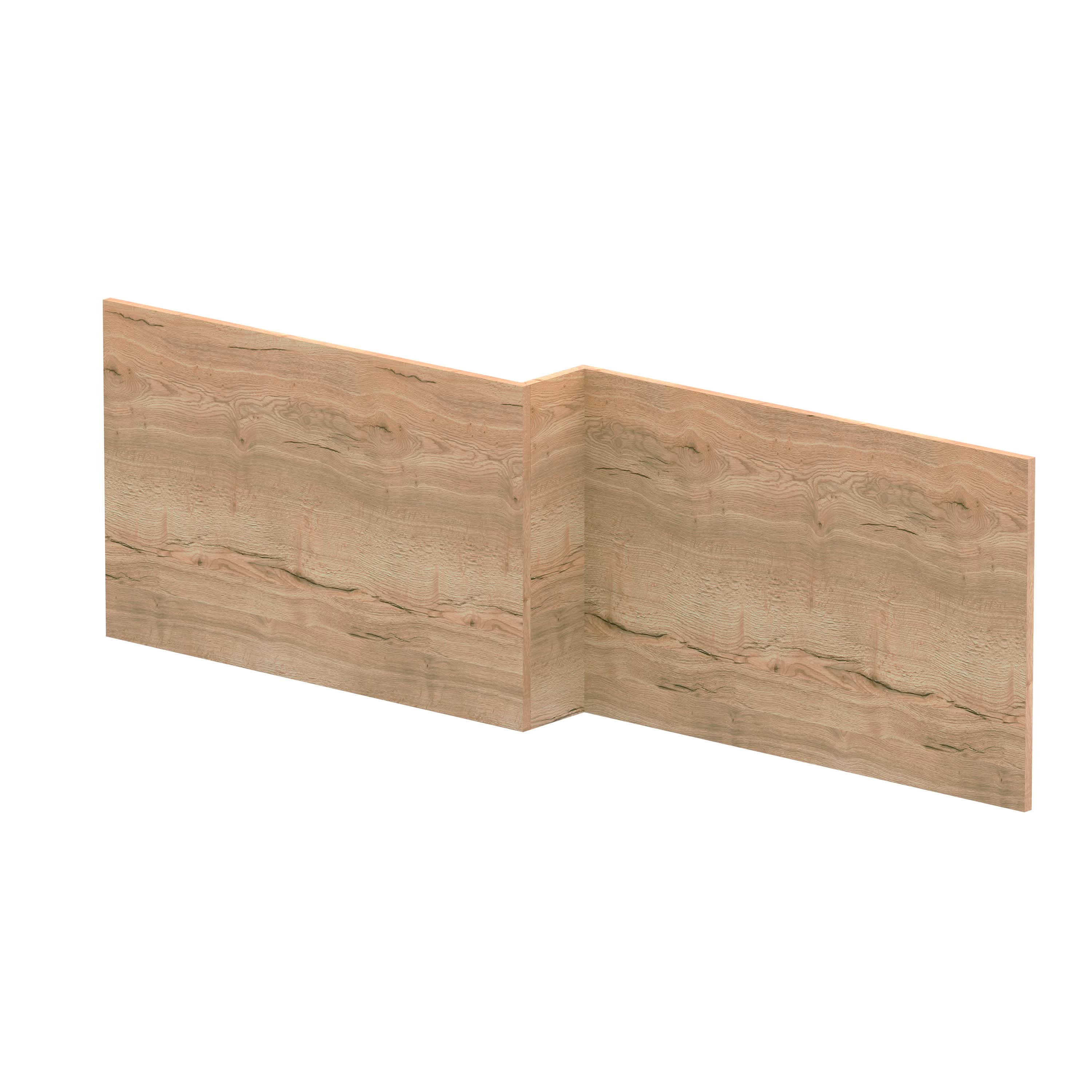 Hudson Reed Square Shower Bath Front Panel, Stylish Bath Panel for Square Shower Baths, Durable Bathroom Accessory in Autumn Oak Woodgrain Finish, 1700mm