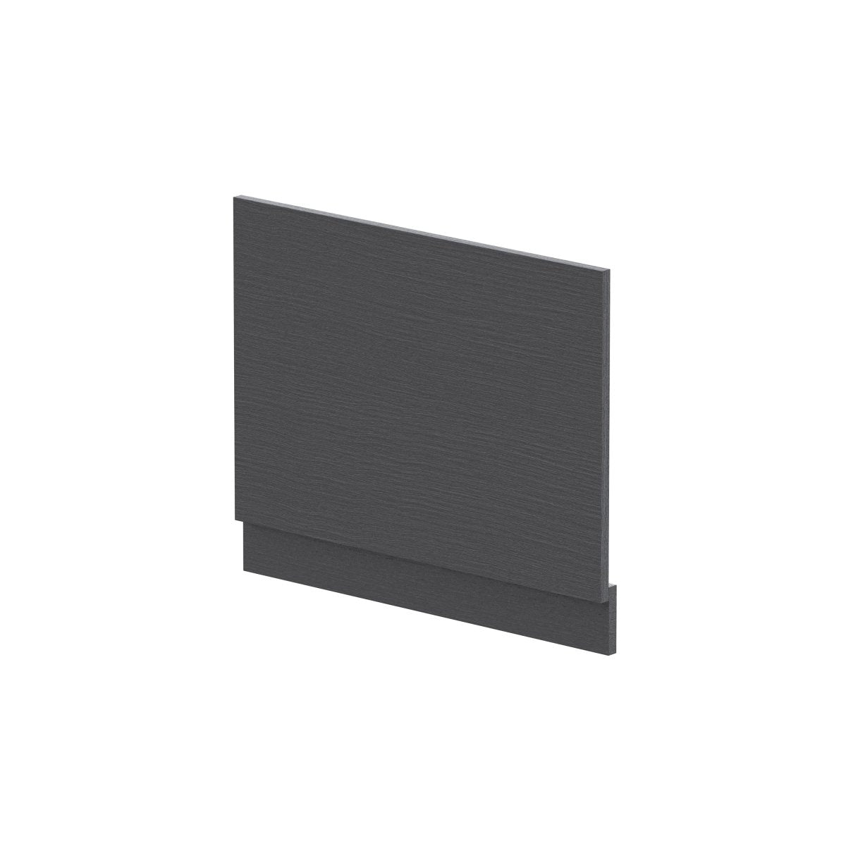 Hudson Reed Straight Baths End Bath Panel and Plinth, Durable Flat Pack Construction for Modern Bathroom Wall Panels in Graphite Grey Woodgrain Finish, 700mm