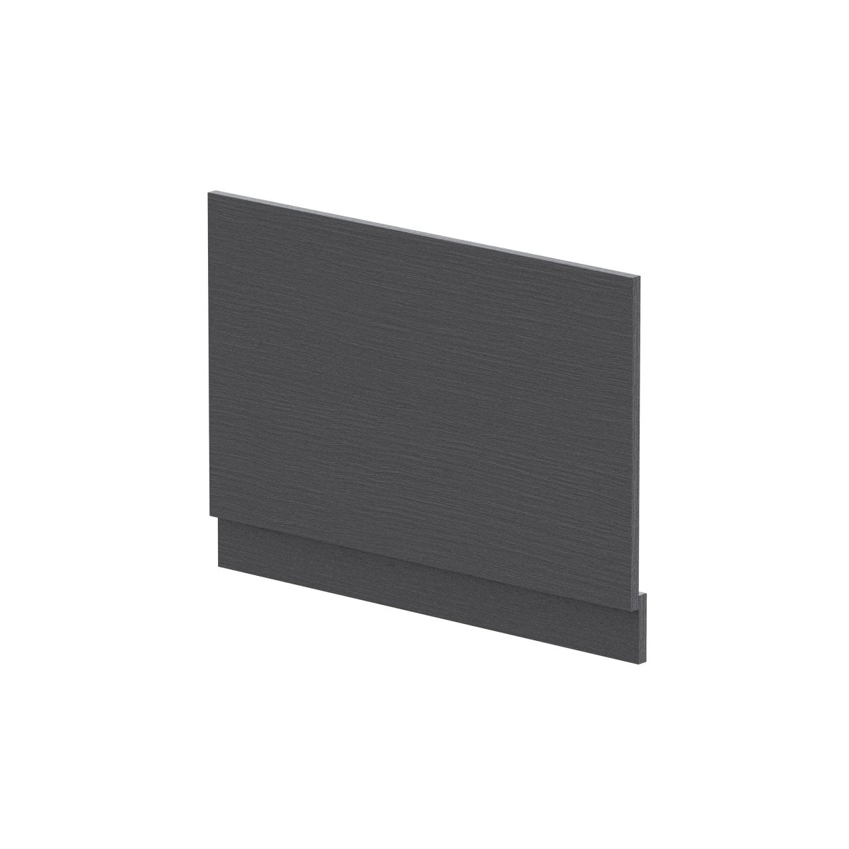 Hudson Reed Straight Baths End Bath Panel and Plinth, Durable Flat Pack Construction for Modern Bathroom Wall Panels in Graphite Grey Woodgrain Finish, 800mm