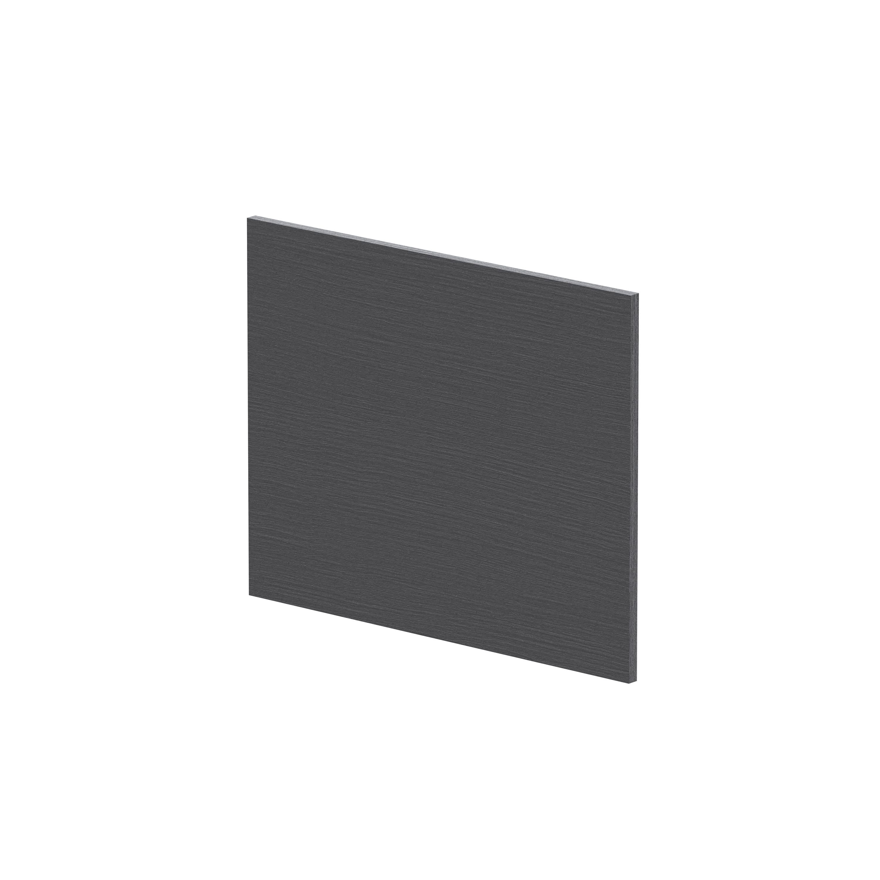 Hudson Reed Square Shower Bath End Panel, Stylish Bath Panel for Square Shower Baths, Durable Bathroom Accessory in Graphite Grey Woodgrain Finish, 680mm x 520mm