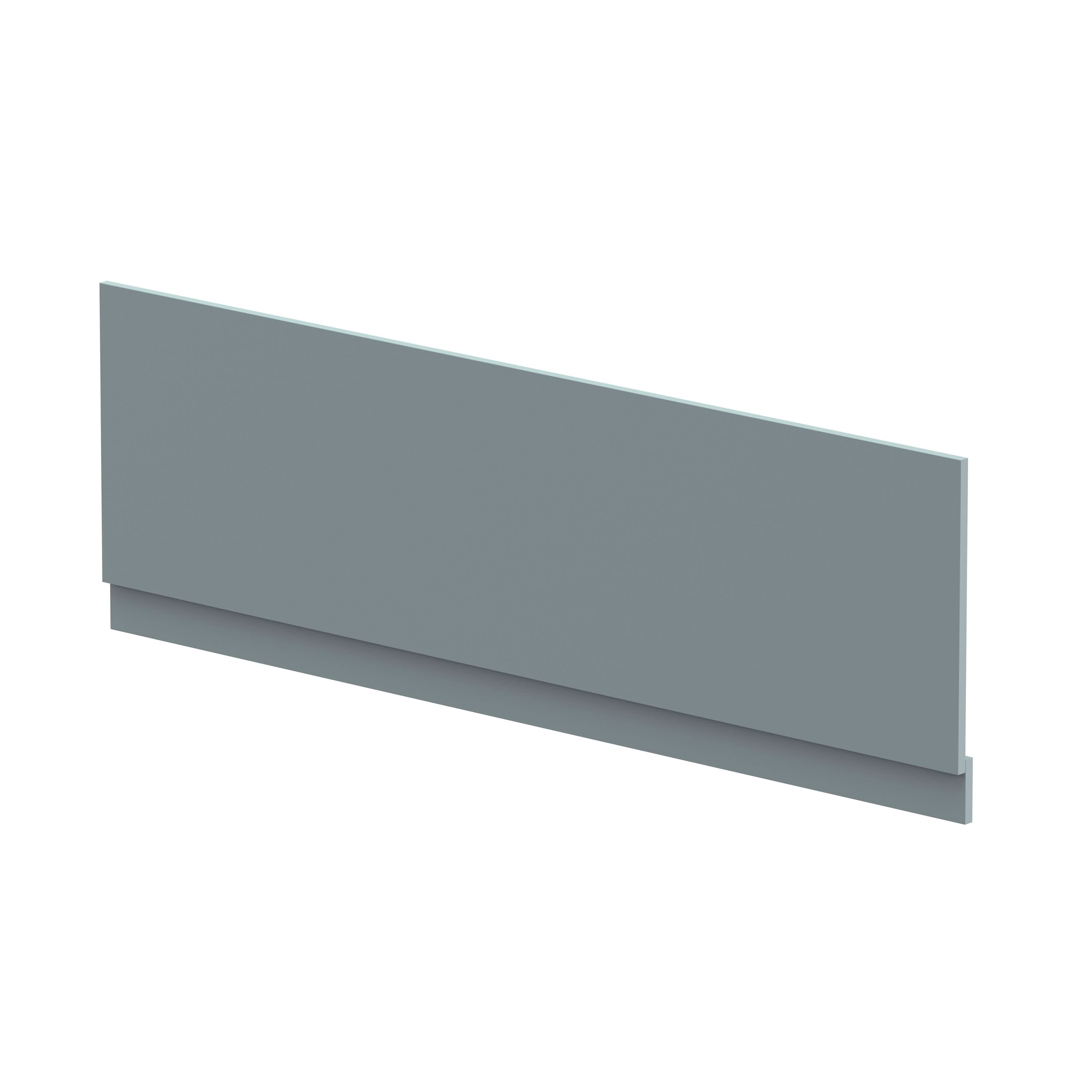 Hudson Reed Straight Baths Front Bath Panel and Plinth, Durable Flat Pack Construction for Modern Bathroom Wall Panels in Coastal Grey Woodgrain Finish, 1700mm