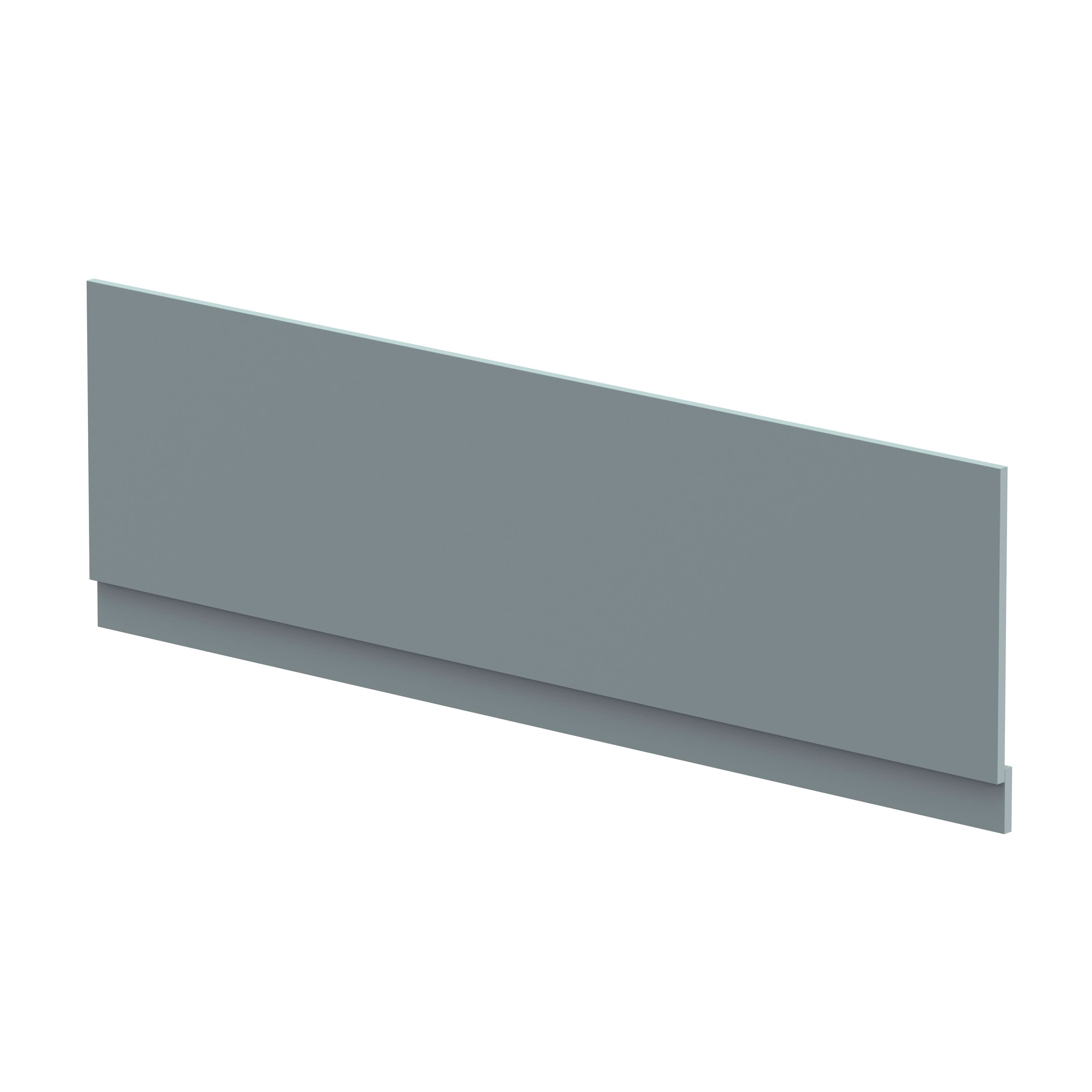 Hudson Reed Straight Baths Front Bath Panel and Plinth, Durable Flat Pack Construction for Modern Bathroom Wall Panels in Coastal Grey Woodgrain Finish, 1800mm