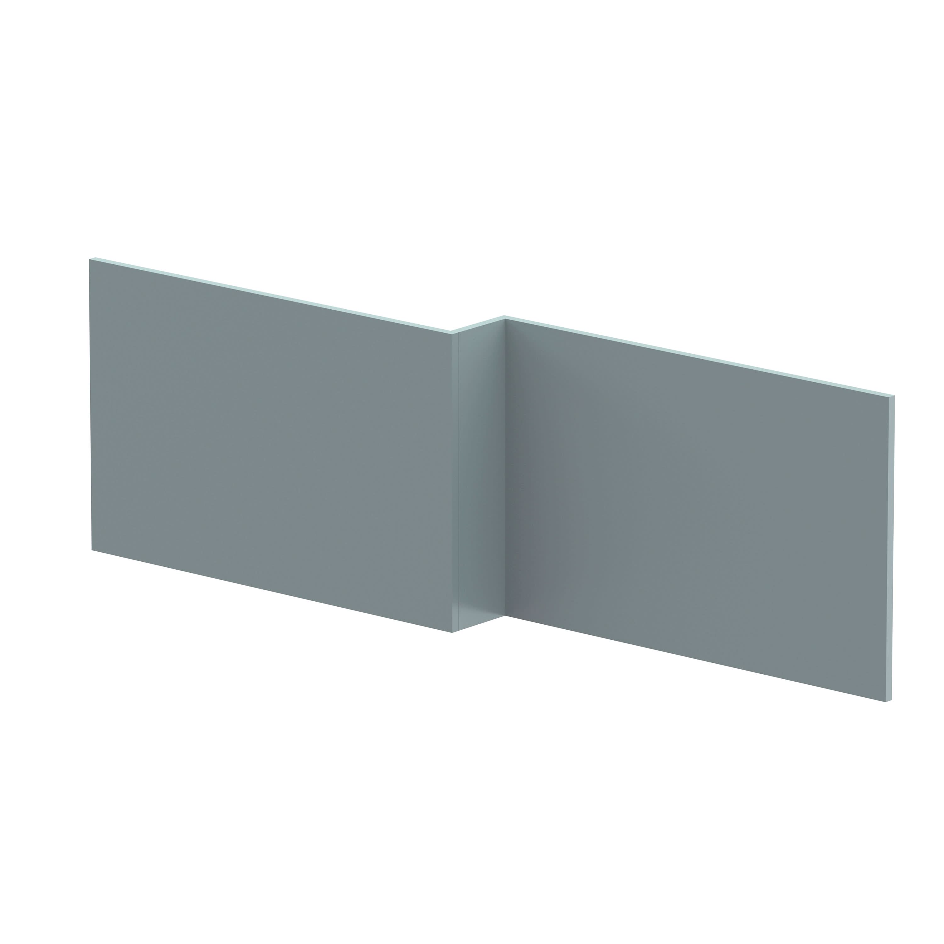 Hudson Reed Square Shower Bath Front Panel, Stylish Bath Panel for Square Shower Baths, Durable Bathroom Accessory in Coastal Grey Woodgrain Finish, 1700mm