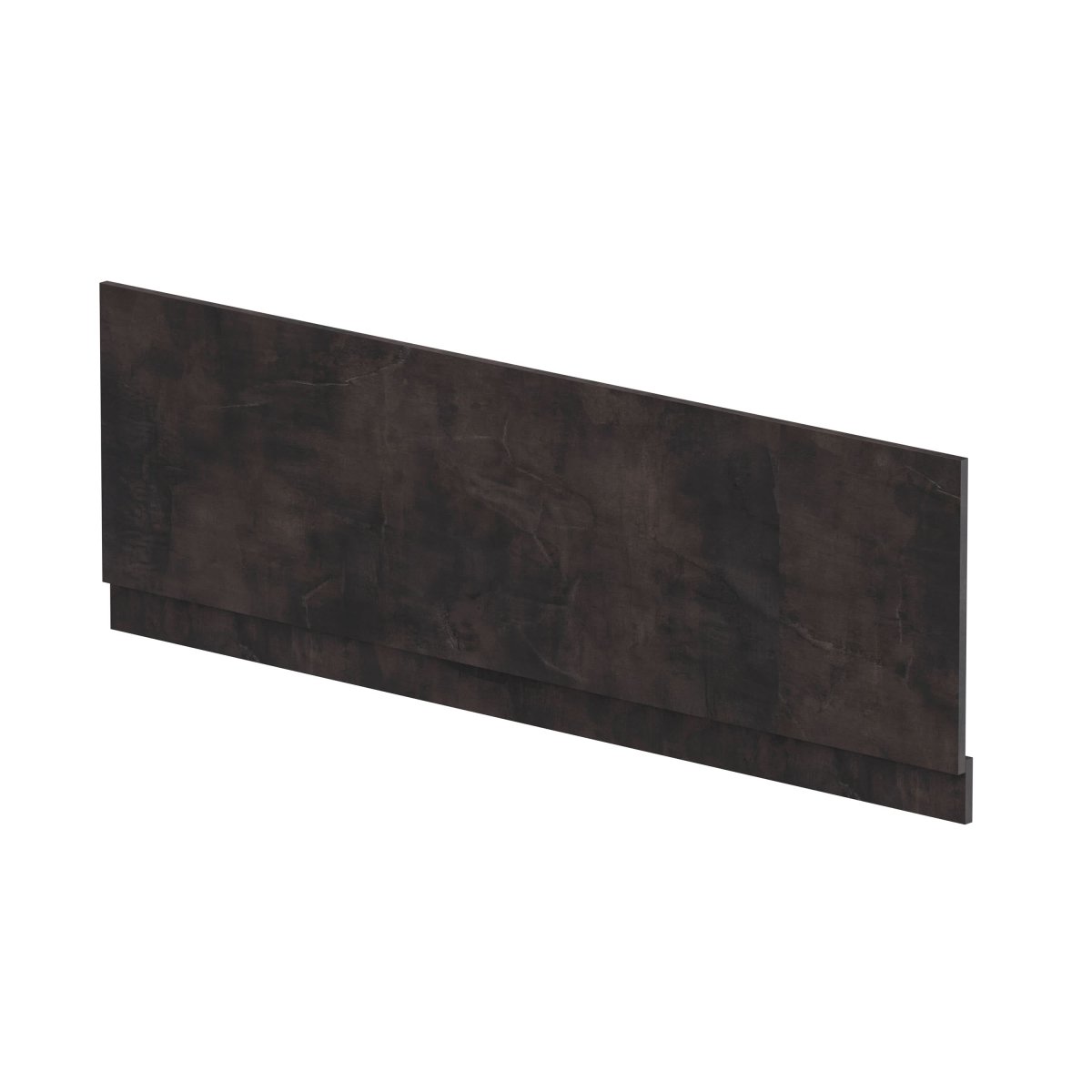 Hudson Reed Straight Baths Front Bath Panel and Plinth, Durable Flat Pack Construction for Modern Bathroom Wall Panels in Metallic Slate Woodgrain Finish, 1700mm