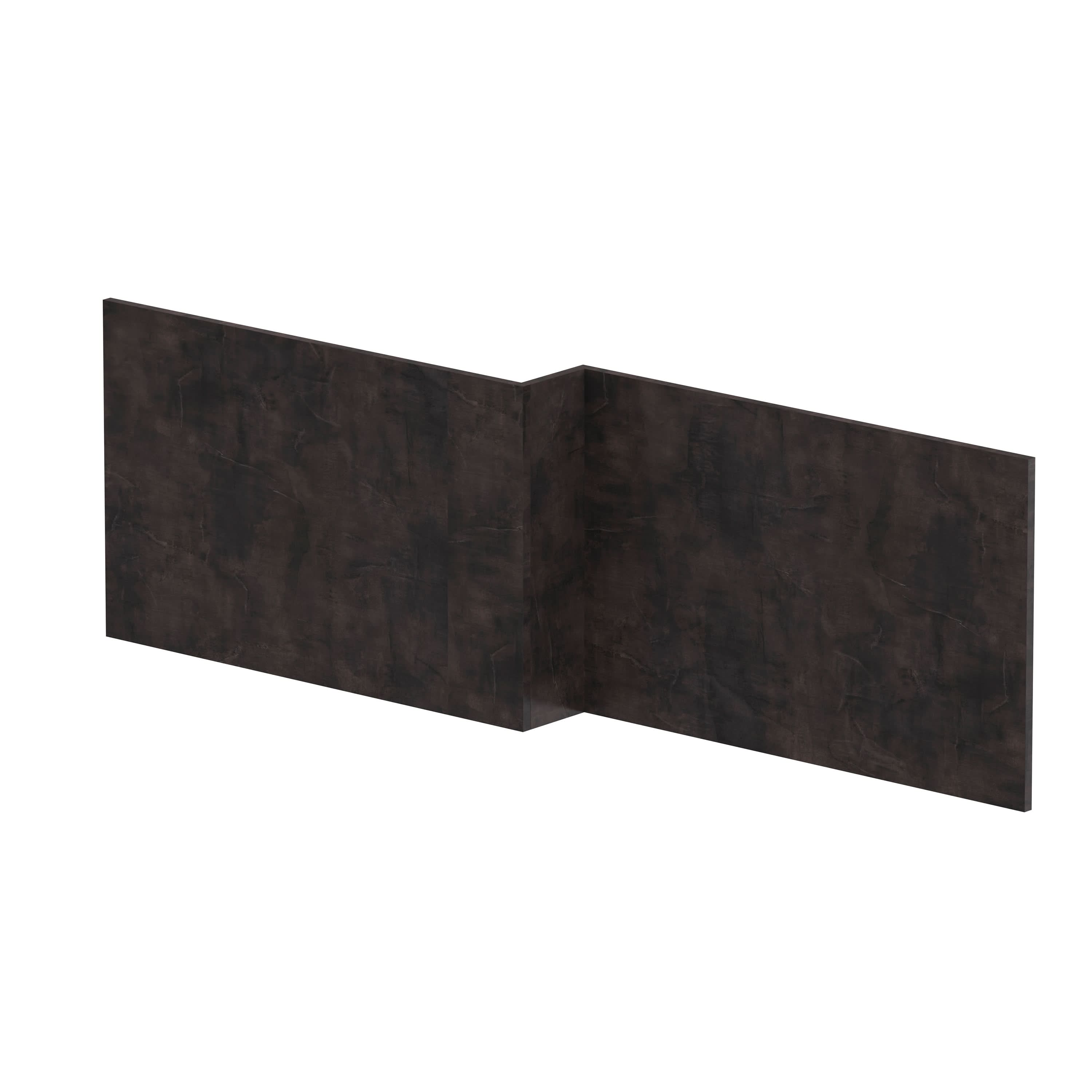 Hudson Reed Square Shower Bath Front Panel, Stylish Bath Panel for Square Shower Baths, Durable Bathroom Accessory in Metallic Slate Woodgrain Finish, 1700mm