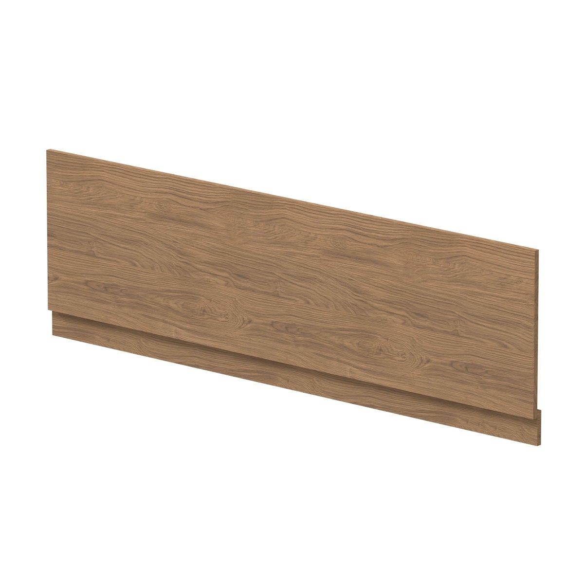 Hudson Reed Straight Baths Front Bath Panel and Plinth, Durable Flat Pack Construction for Modern Bathroom Wall Panels in Antique Oak Woodgrain Finish, 1800mm