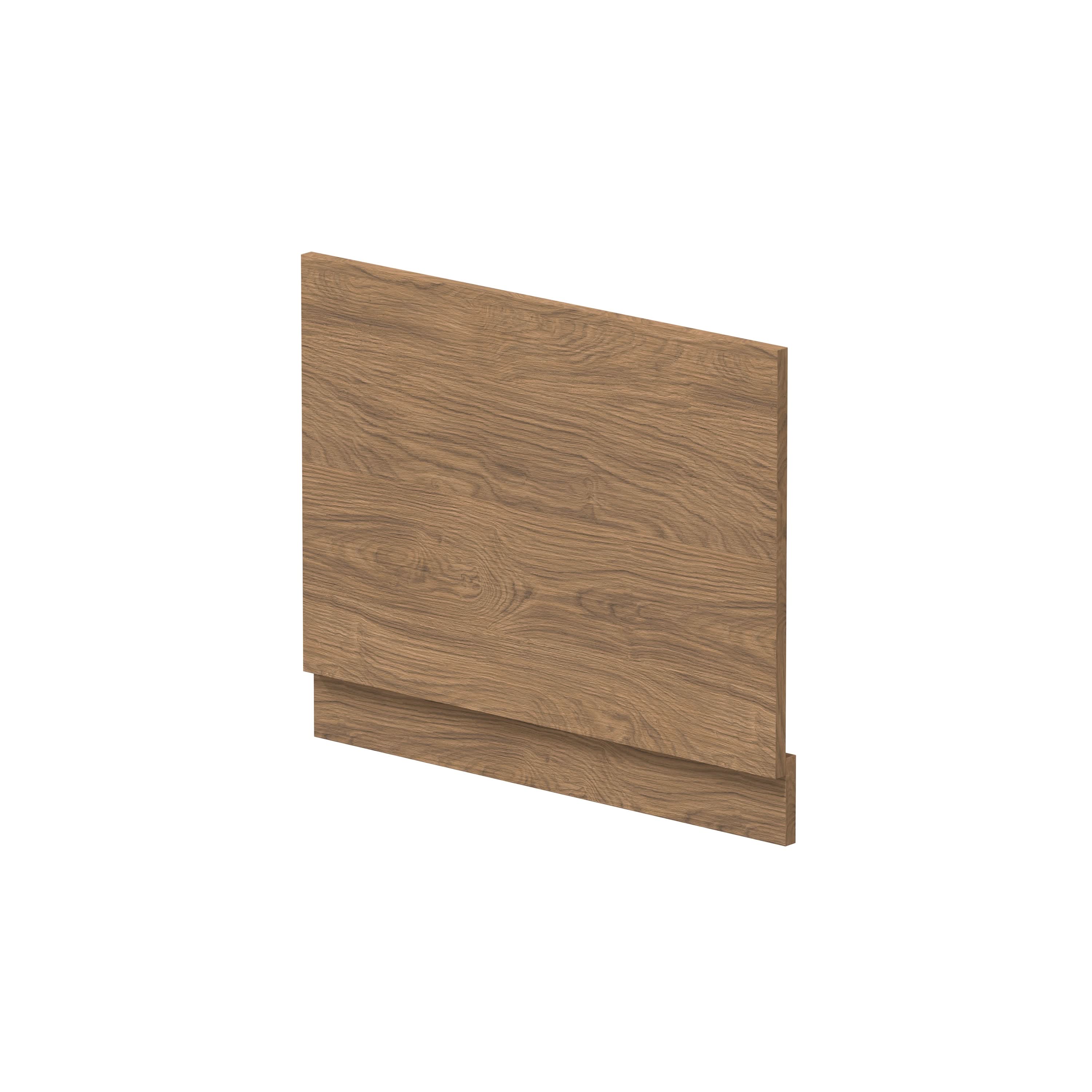 Hudson Reed Straight Baths End Bath Panel and Plinth, Durable Flat Pack Construction for Modern Bathroom Wall Panels in Antique Oak Woodgrain Finish, 700mm