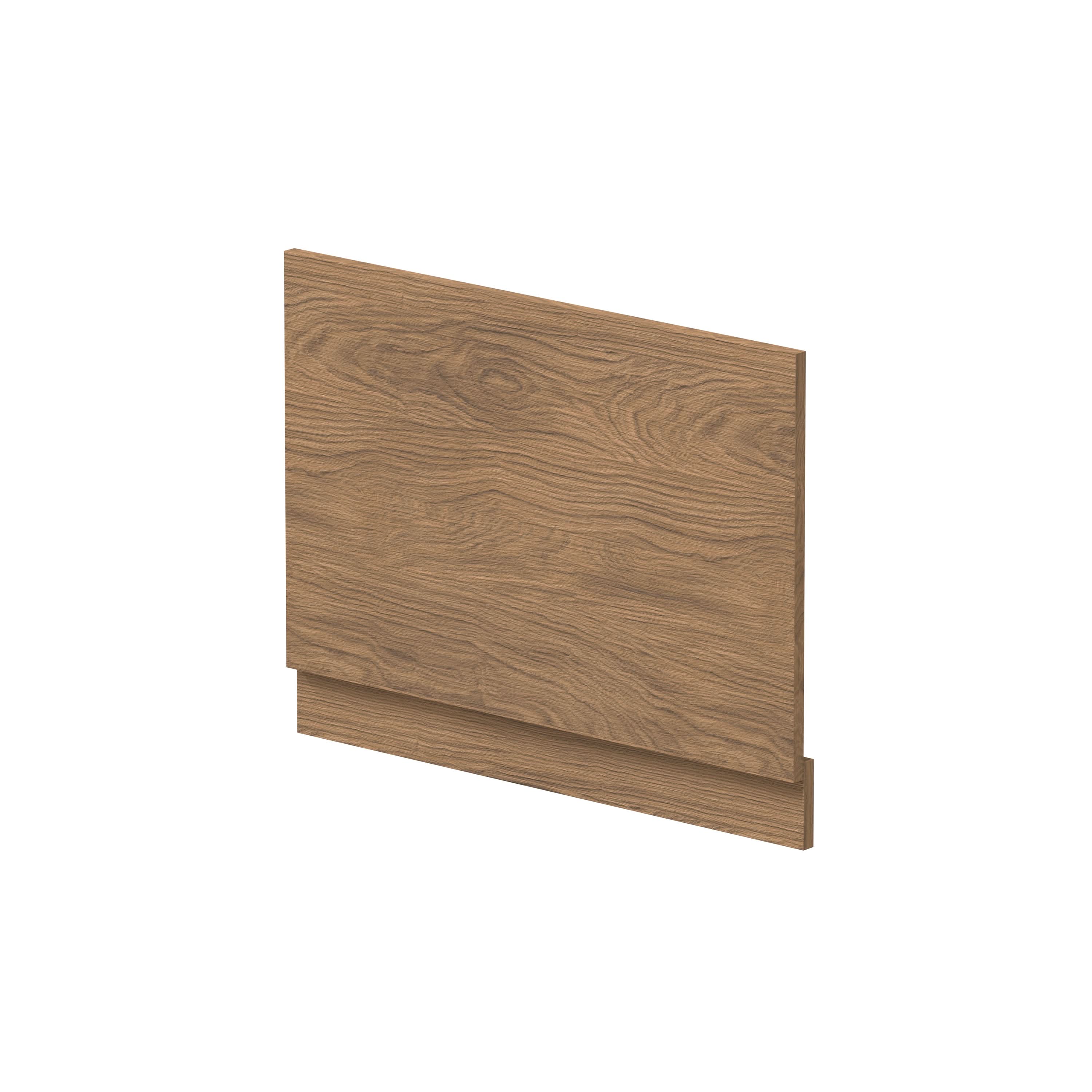 Hudson Reed Straight Baths End Bath Panel and Plinth, Durable Flat Pack Construction for Modern Bathroom Wall Panels in Antique Oak Woodgrain Finish, 750mm