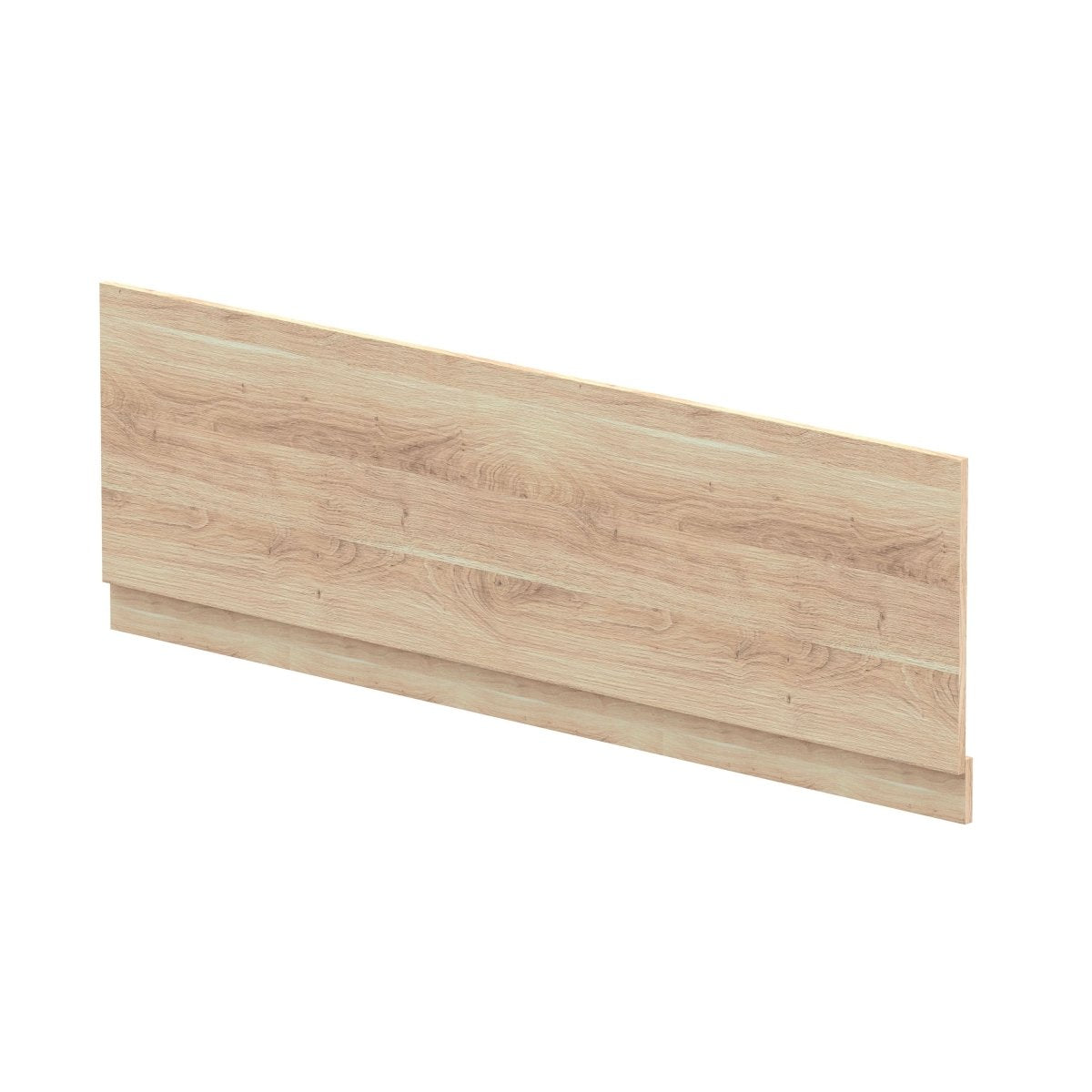 Hudson Reed Straight Baths Front Bath Panel and Plinth, Durable Flat Pack Construction for Modern Bathroom Wall Panels in Bleached Oak Woodgrain Finish, 1700mm