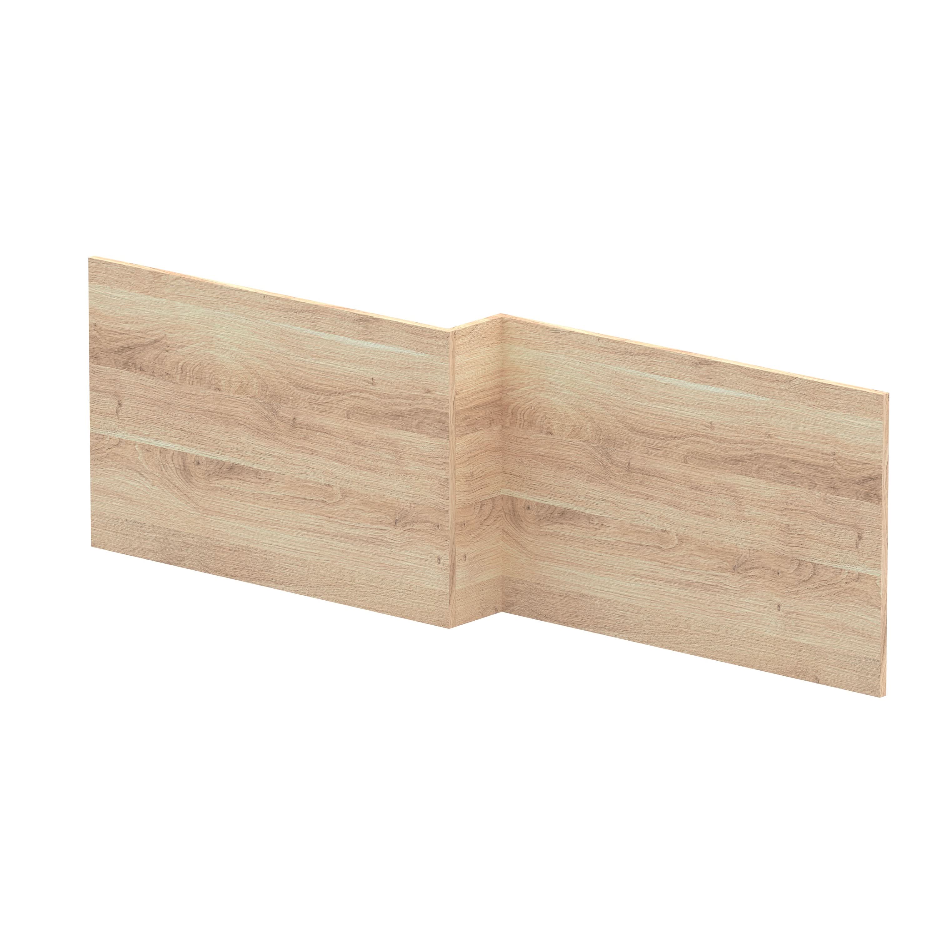 Hudson Reed Square Shower Bath Front Panel, Stylish Bath Panel for Square Shower Baths, Durable Bathroom Accessory in Bleached Oak Woodgrain Finish, 1700mm