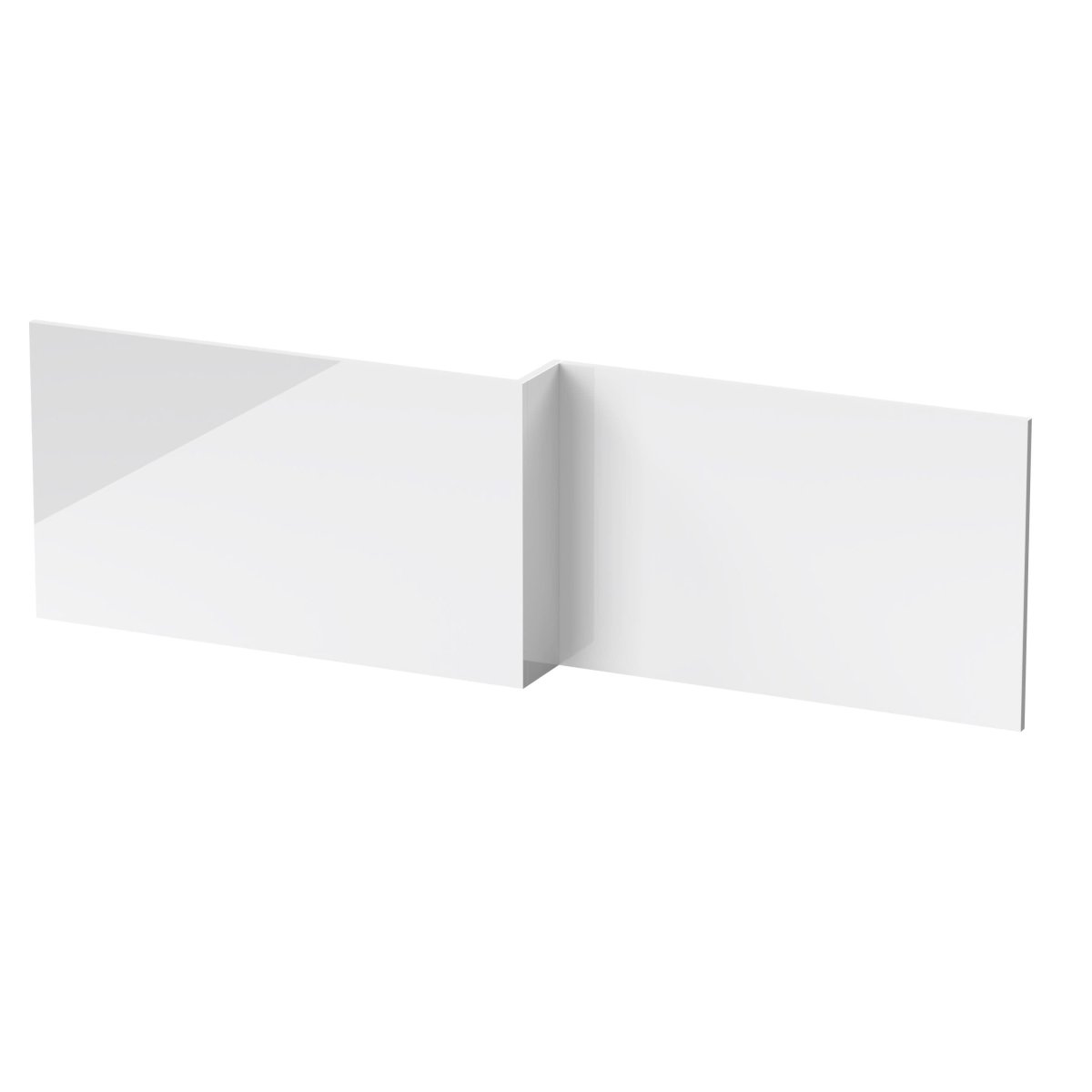 Hudson Reed Square Shower Bath Panel, Durable Waterproof Bath Side Panel for, Cut-to-Size Flat Pack for Modern Bathrooms in Premium Gloss White Finish, 1800mm