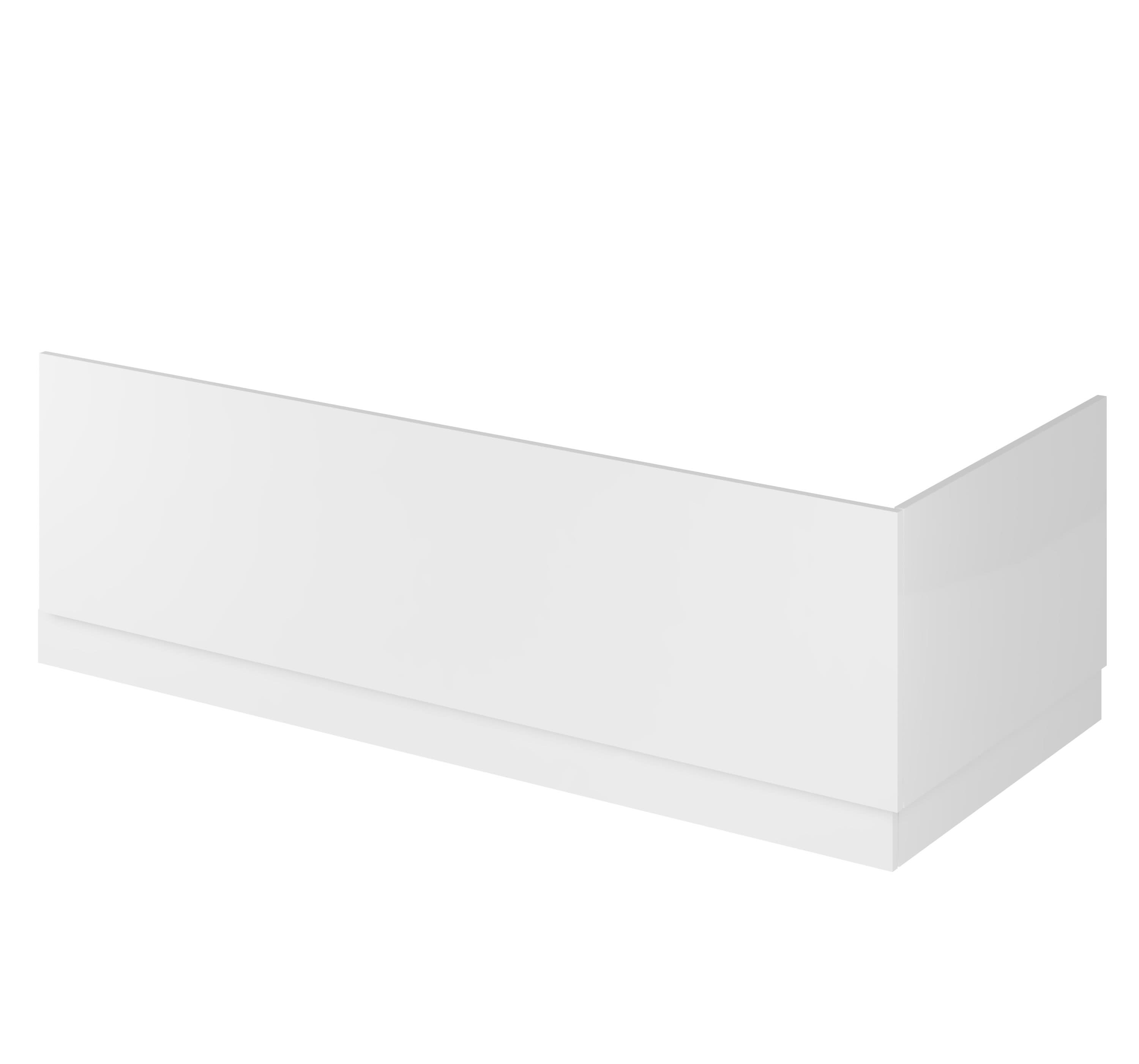Hudson Reed Fusion Bath End Panel with Plinth for Straight Baths, Co-ordinated Bath Panel Design for Modern Bathrooms in Premium Gloss White Finish, 750mm