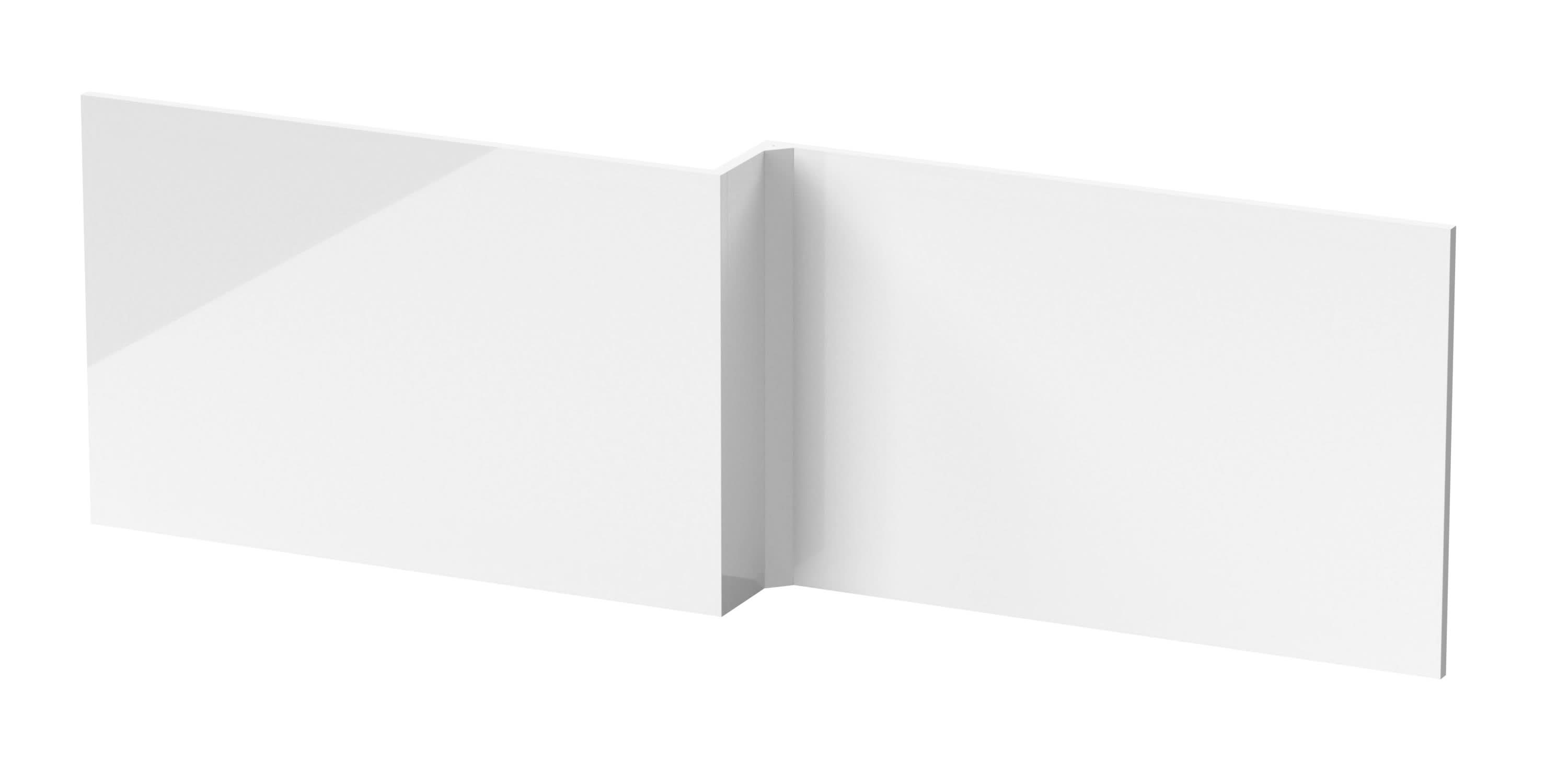 Hudson Reed Fusion Shower Bath Front Panel, Durable Modern Front Bath Panel for Straight Baths, Co-ordinated Bathroom Wall Panels in Gloss White Finish, 1700mm