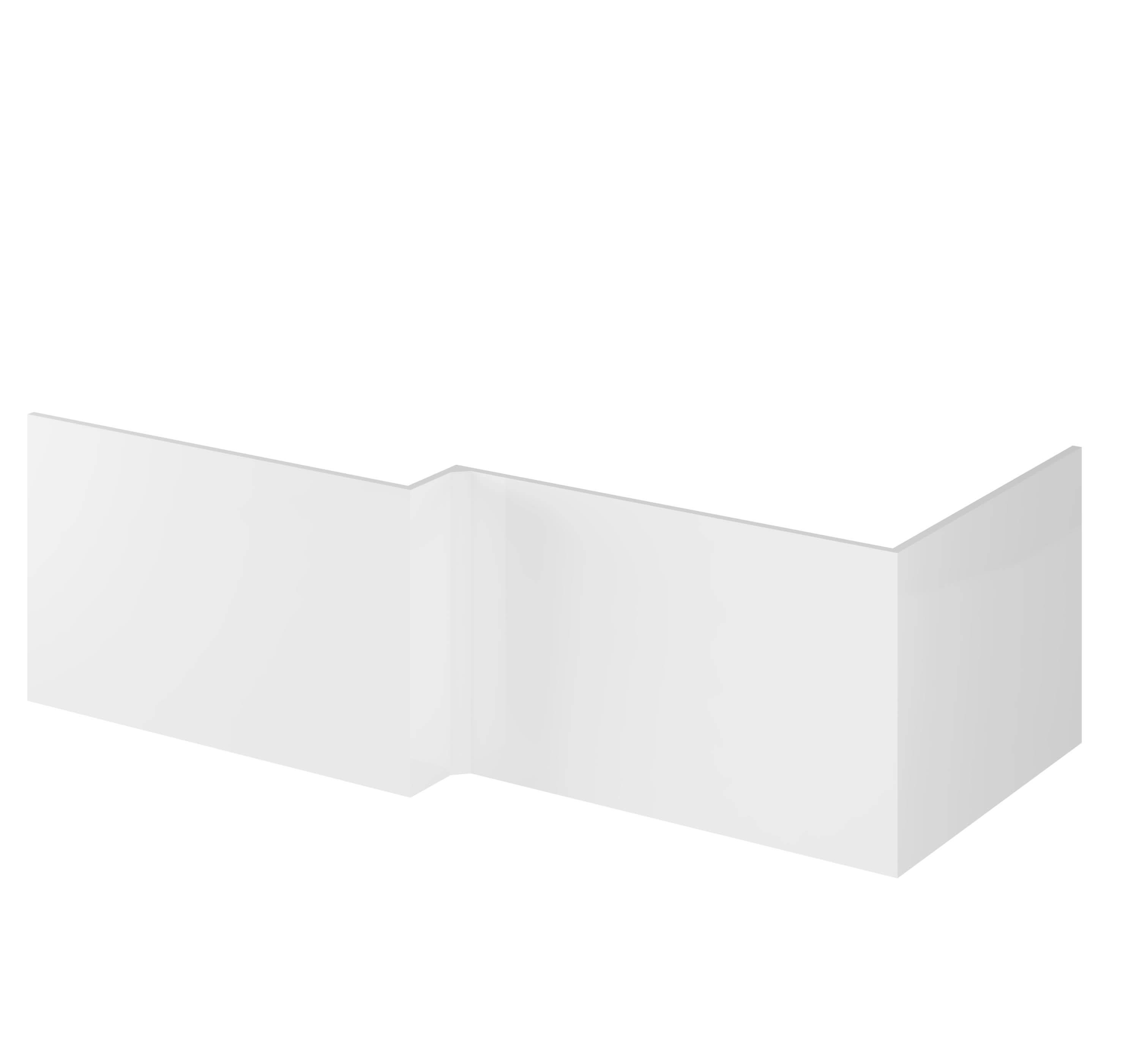 Hudson Reed Fusion Shower Bath End Panel, Durable Modern End Panel for Straight Baths, Co-ordinated Bathroom Side Panels in Premium Gloss White Finish, 700mm