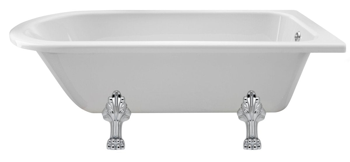 Old London Winterburn Freestanding Bath Tub with Pride Leg Set, Durable Single Ended Traditional Bathroom Style in White, 1700mm