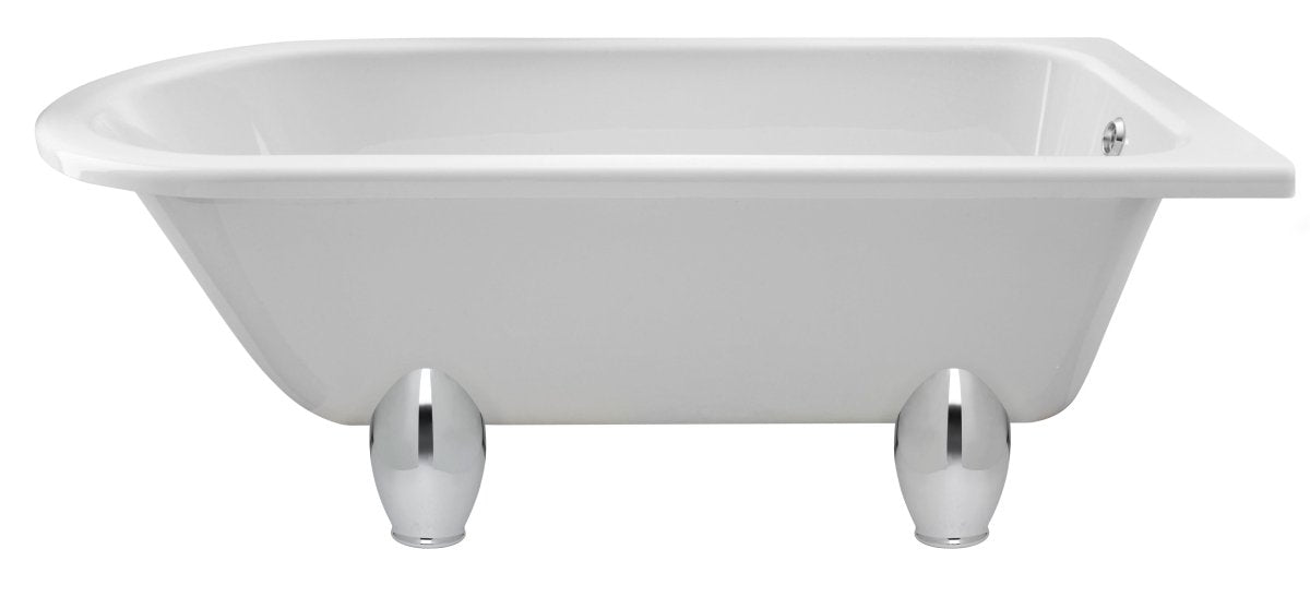 Old London Winterburn Freestanding Bath Tub with Deacon Leg Set, Durable Single Ended Traditional Bathroom Style in White, 1700mm
