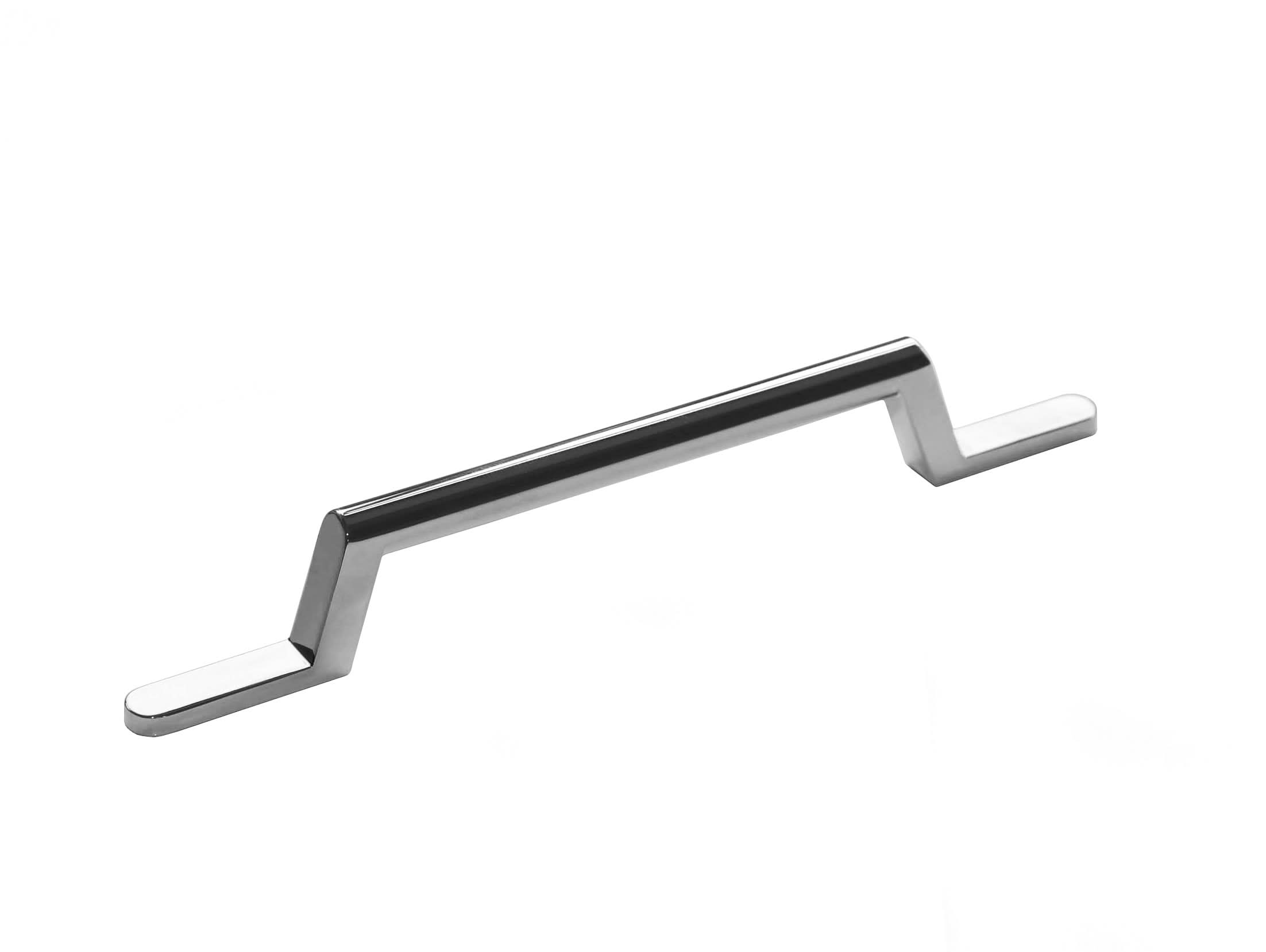 Nuie Handles Round Strap Chrome Handle 128mm Centres, Traditional Square Strap Design, Durable Bathroom Accessories, Chrome