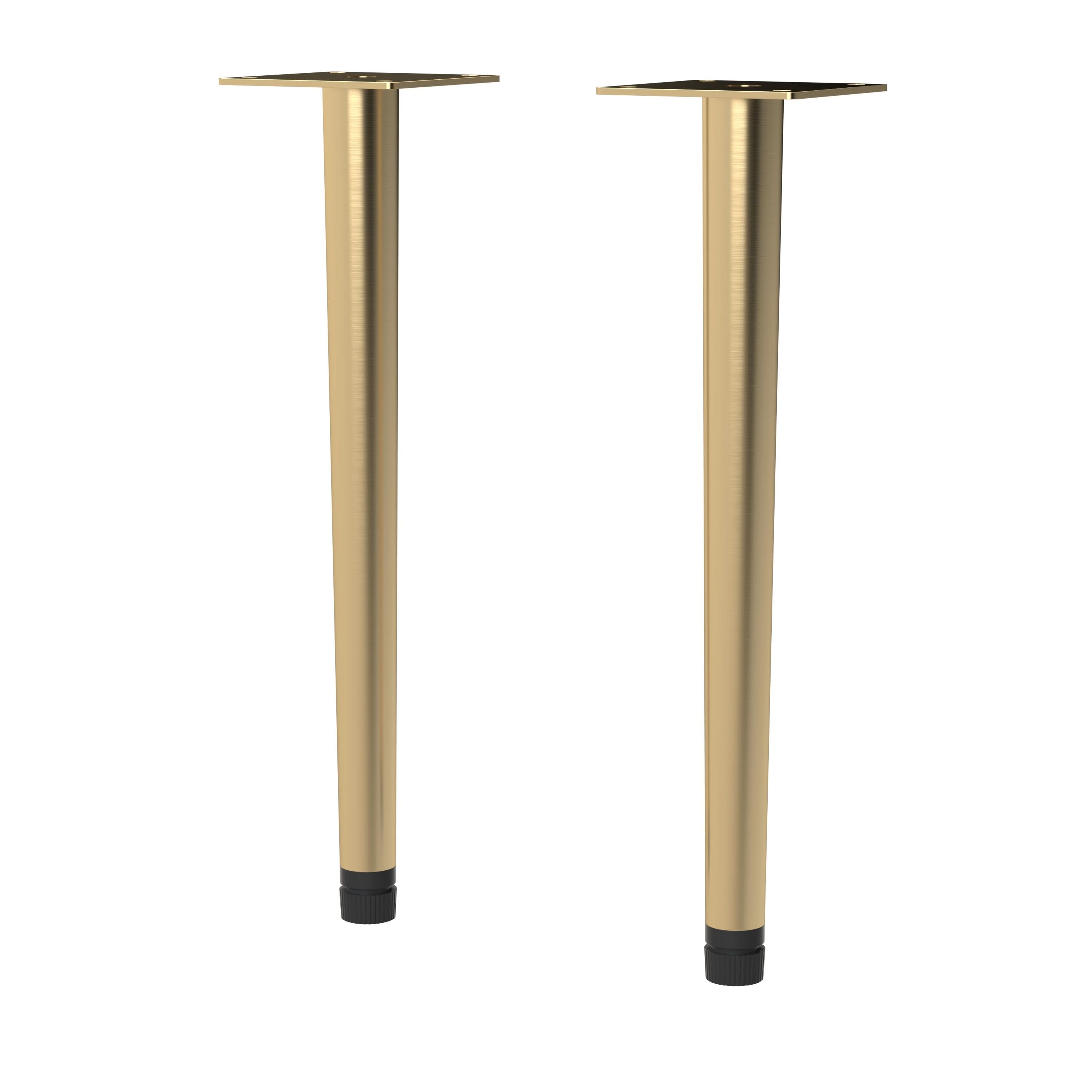 Nuie Wall Hung Vanity Decorative Leg Set, Furniture Legs Pair for Bathroom Furniture & Accessories in Brushed Brass Finish, 260mm