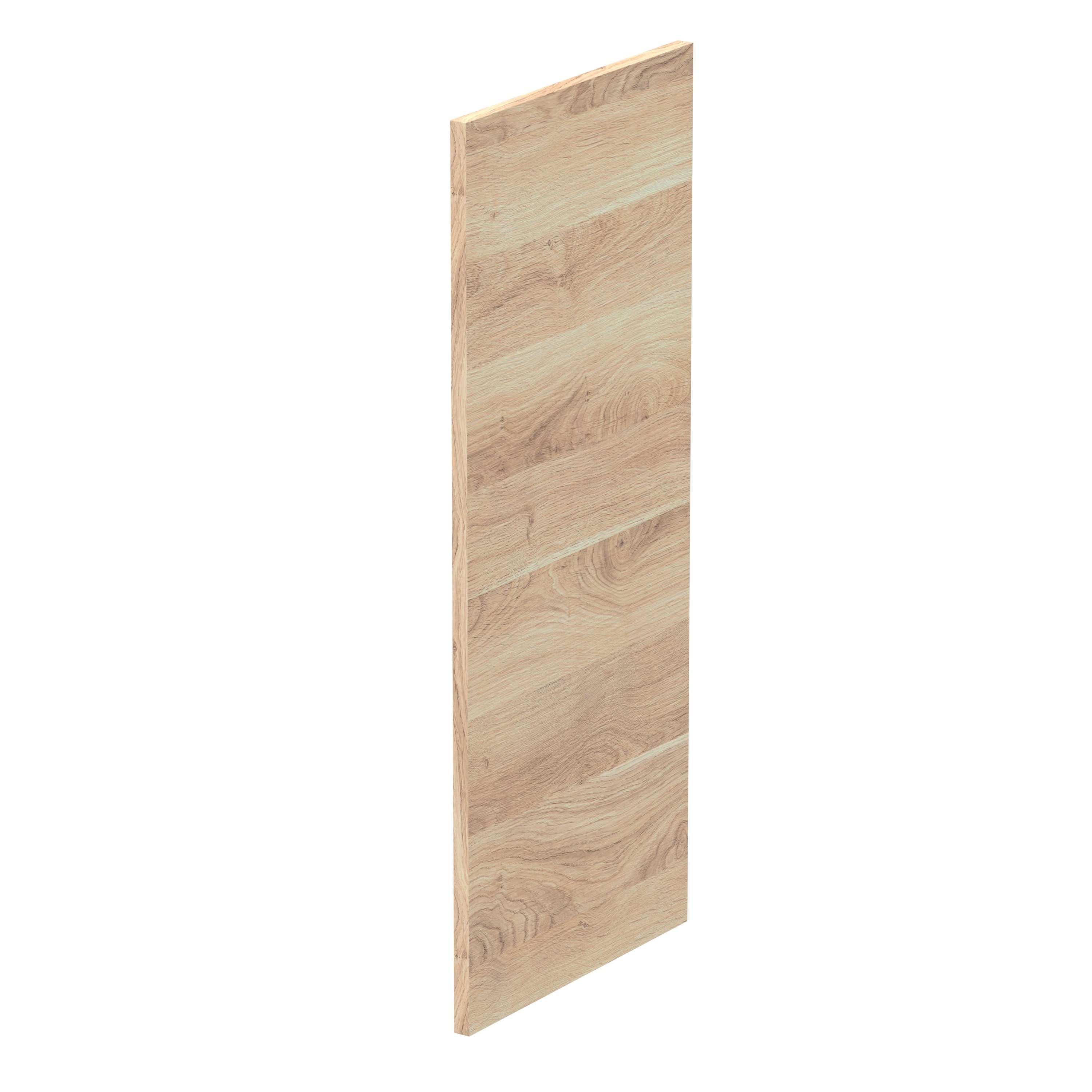 Hudson Reed Fusion Fitted Decorative End Panel, Bathroom Vanity Unit Side Panel for Modern Bathrooms in Bleached Oak, 890 x 370mm