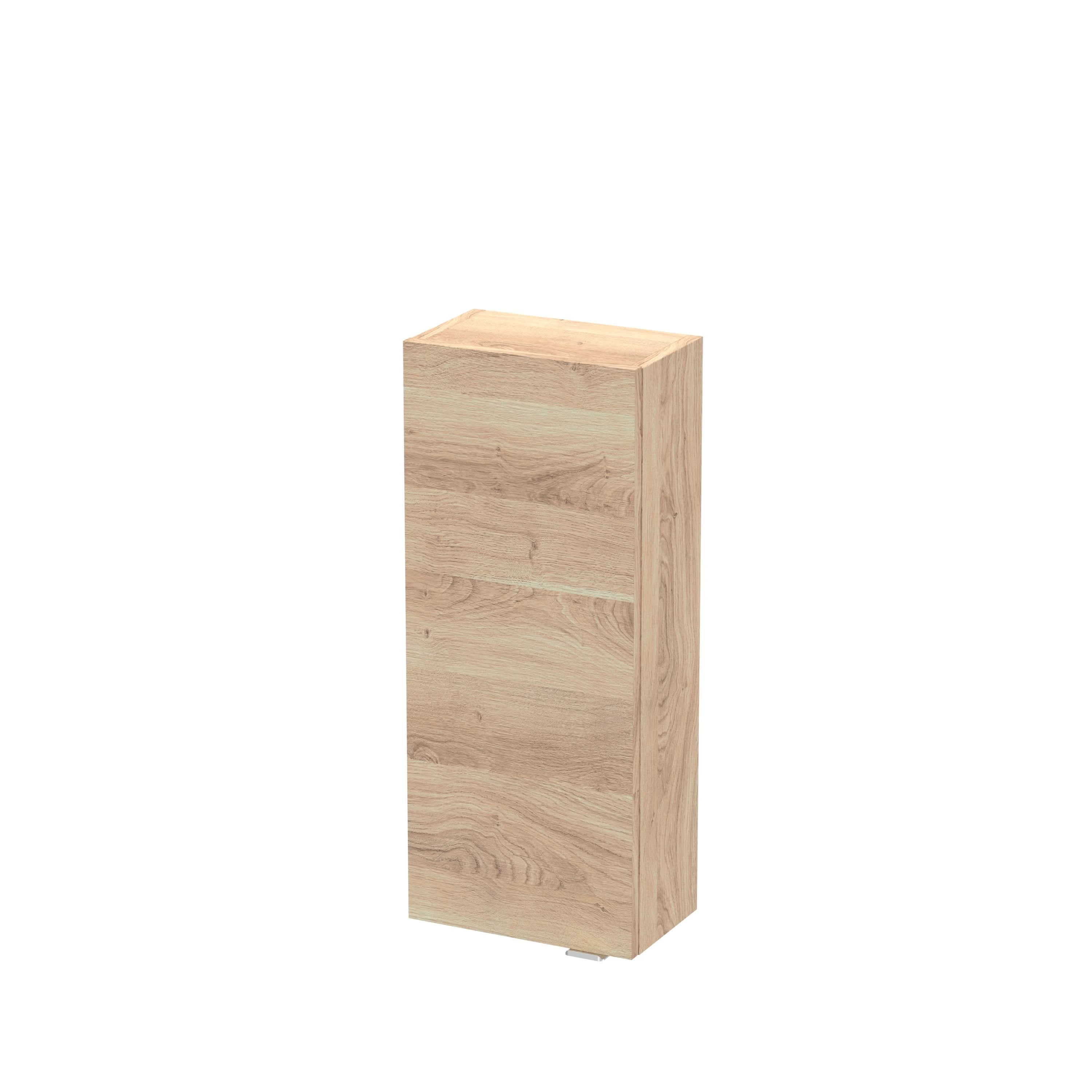 Hudson Reed Fusion Wall Hung with 1 Soft Close Door Cabinet, Modern Bathroom Vanity Unit with Storage in Bleached Oak, 300mm