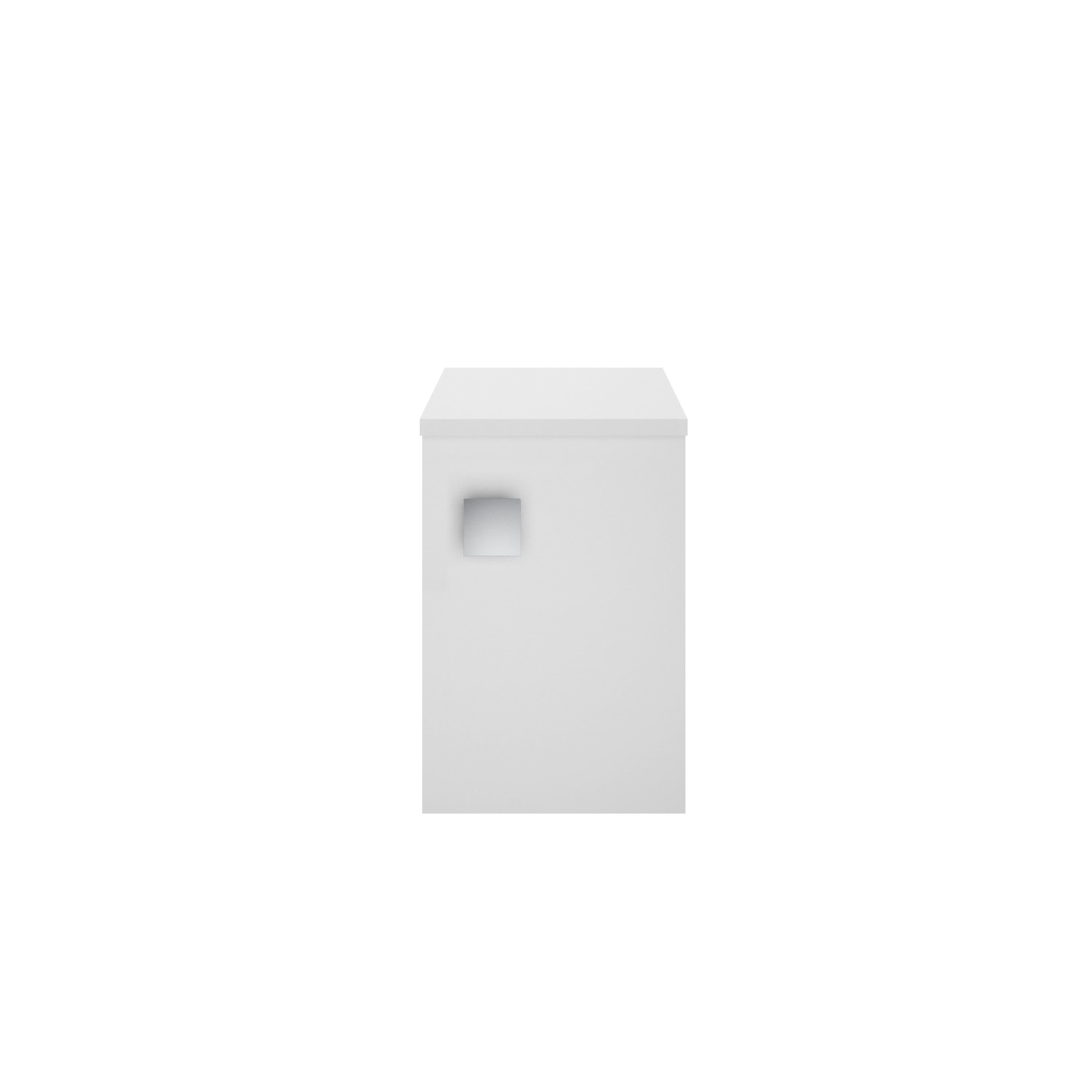 Hudson Reed Sarenna Wall Hung 1 Soft Close Door Side Unit, Modern Tall Bathroom Furniture Storage Cupboard in Moon White, 350mm