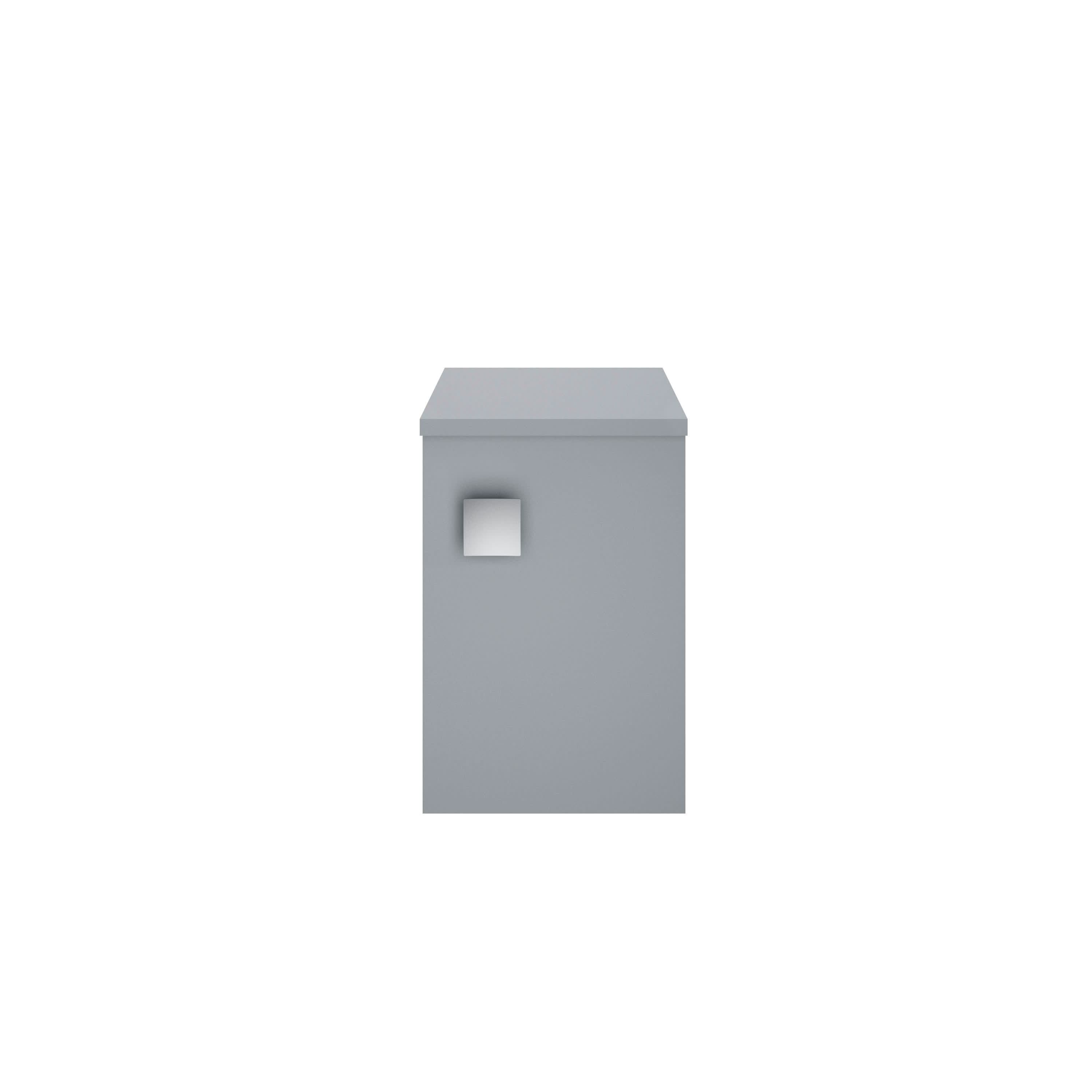 Hudson Reed Sarenna Wall Hung 1 Soft Close Door Side Unit, Modern Tall Bathroom Furniture Storage Cupboard in Dover Grey, 350mm