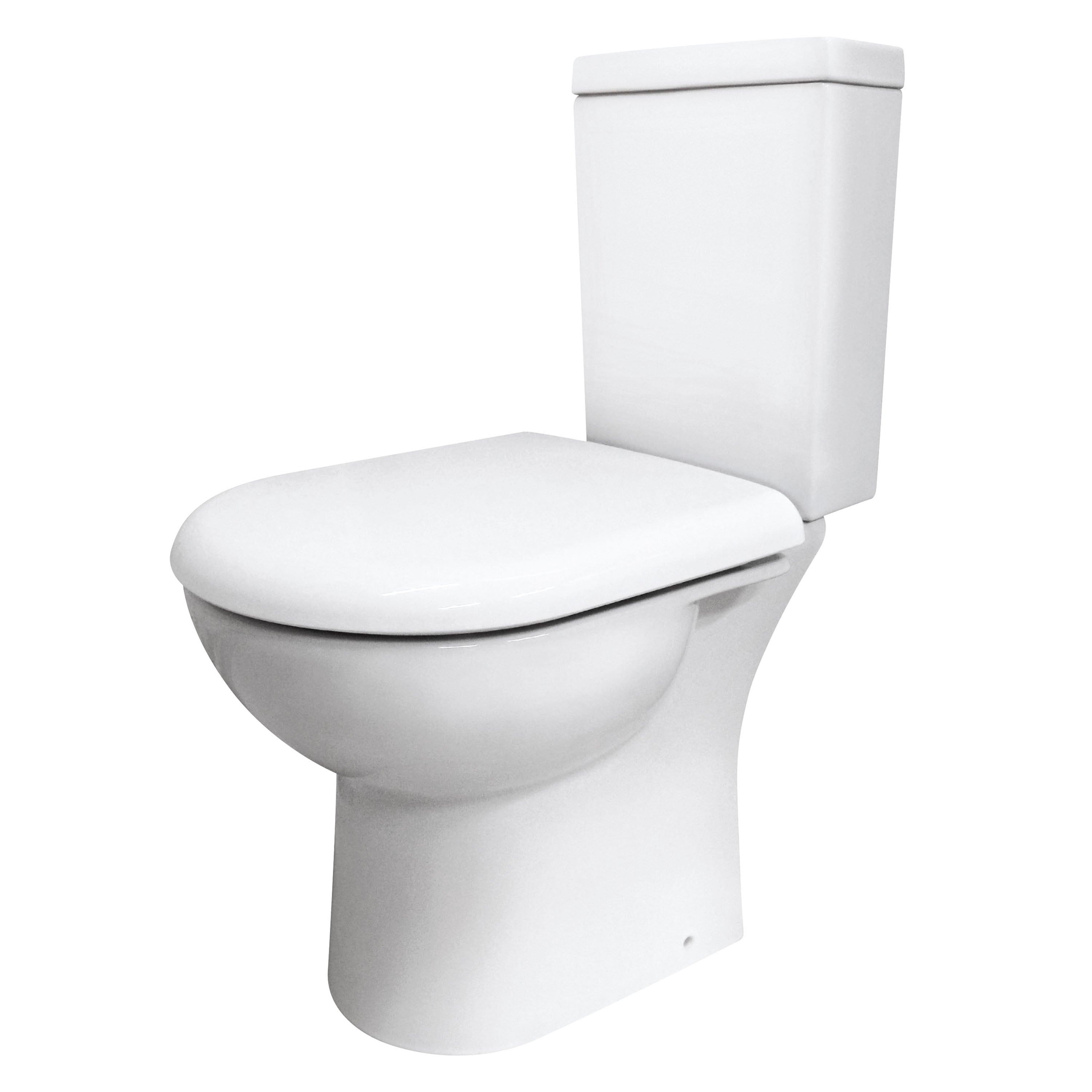 Nuie Provost Open Back Close Coupled Toilet With Push Button Cistern - White