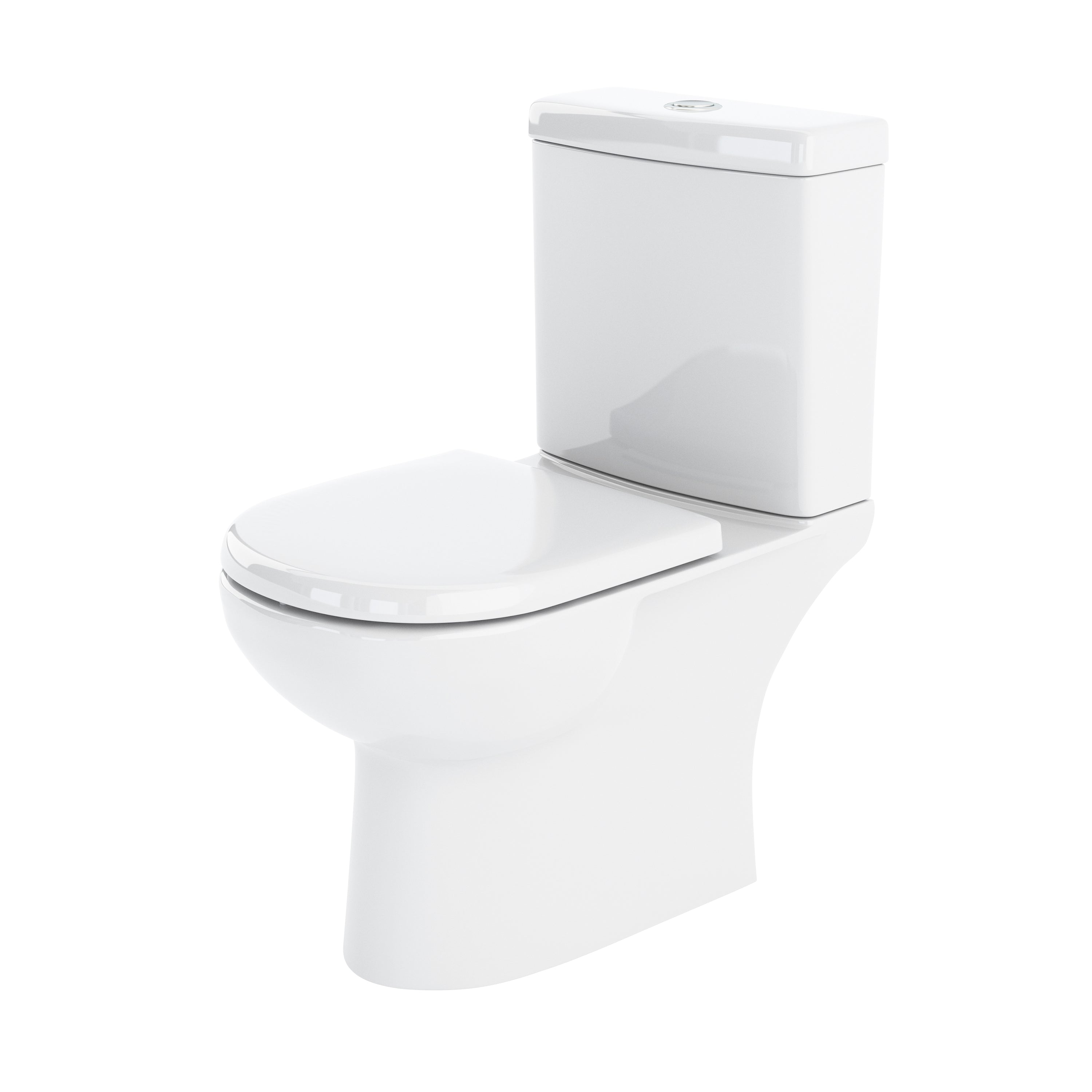 Nuie Lawton Close Coupled Toilet With Push Button Cistern - White