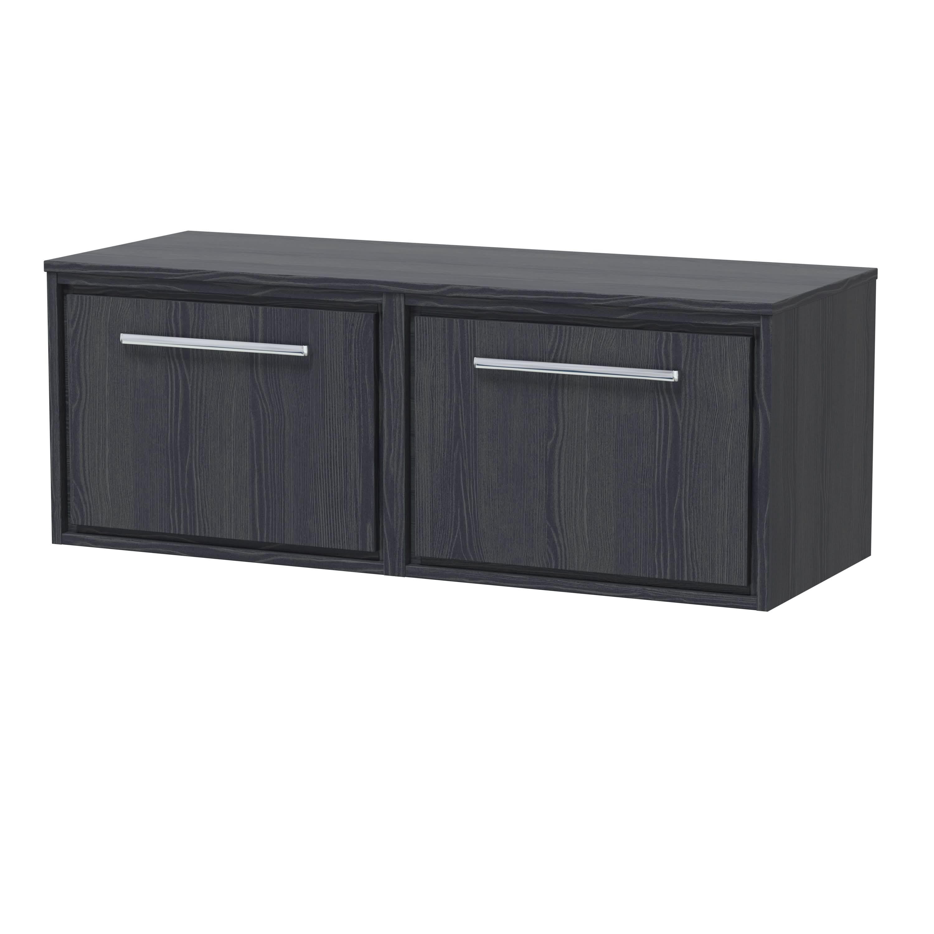 Hudson Reed Lille Countertop Basin Unit, Modern Wall Hung Vanity with Drawers and Marble Worktop, Luxury Vanity Unit for Contemporary Bathrooms, 1200mm