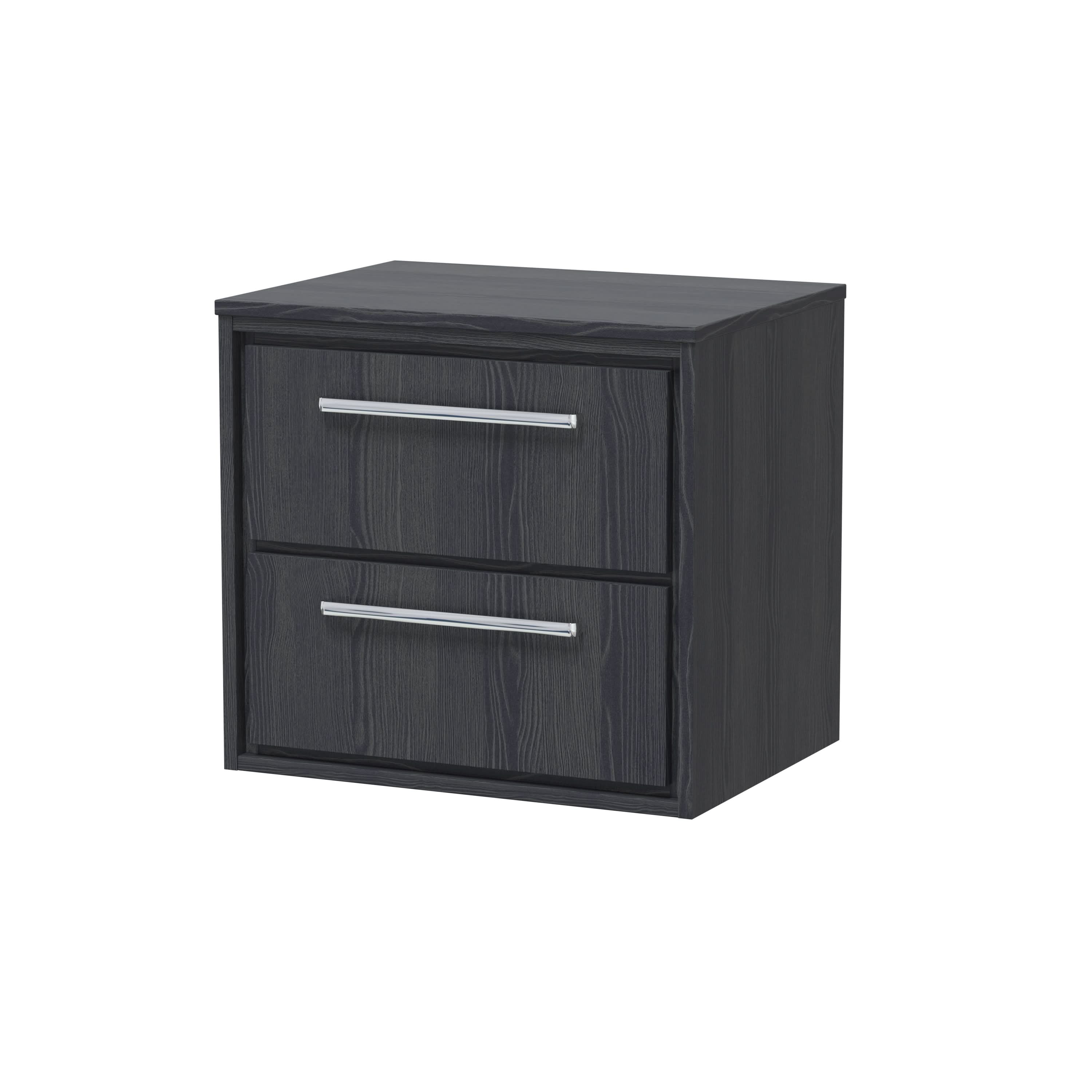 Hudson Reed Lille Countertop Basin Unit, 2-Drawer Modern Vanity with Worktop, Durable Bathroom Furniture, Luxury Marble Top Vanity Unit for Stylish UK Bathrooms, 600mm