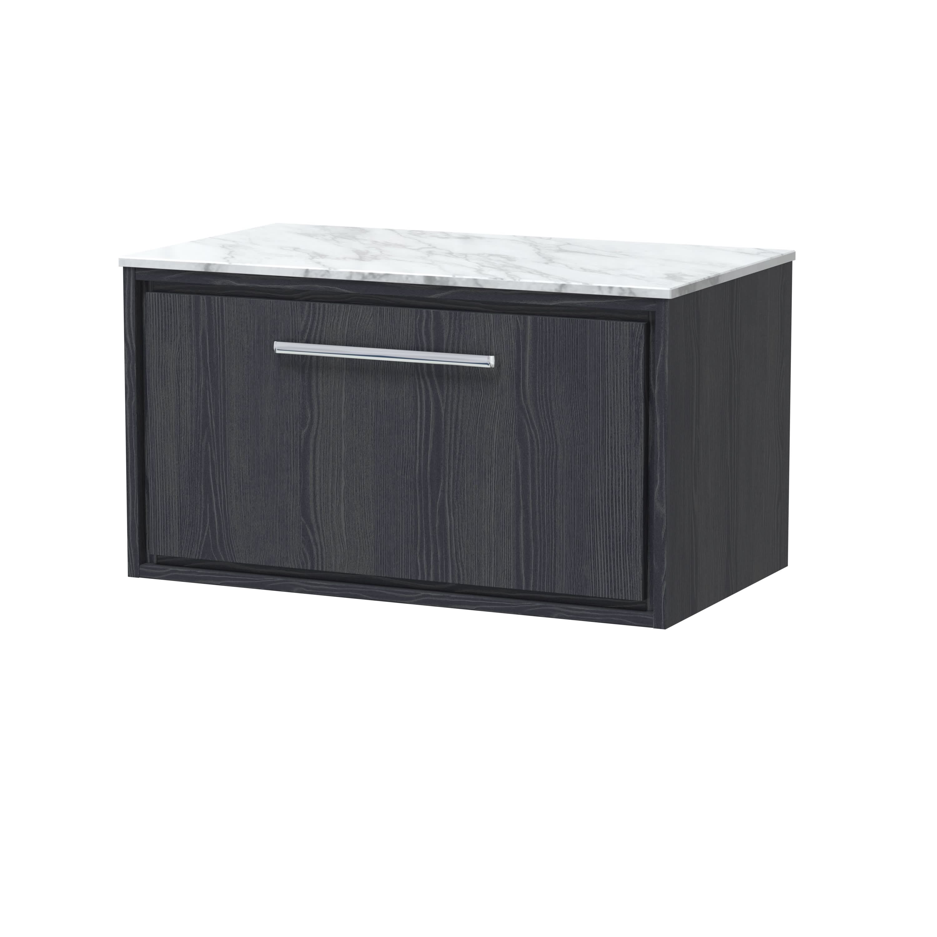 Hudson Reed Lille Countertop Vanity Unit with Marble Worktop, Durable Bathroom Furniture, Single Drawer Luxury Vanity Unit for Modern Bathrooms, 800mm