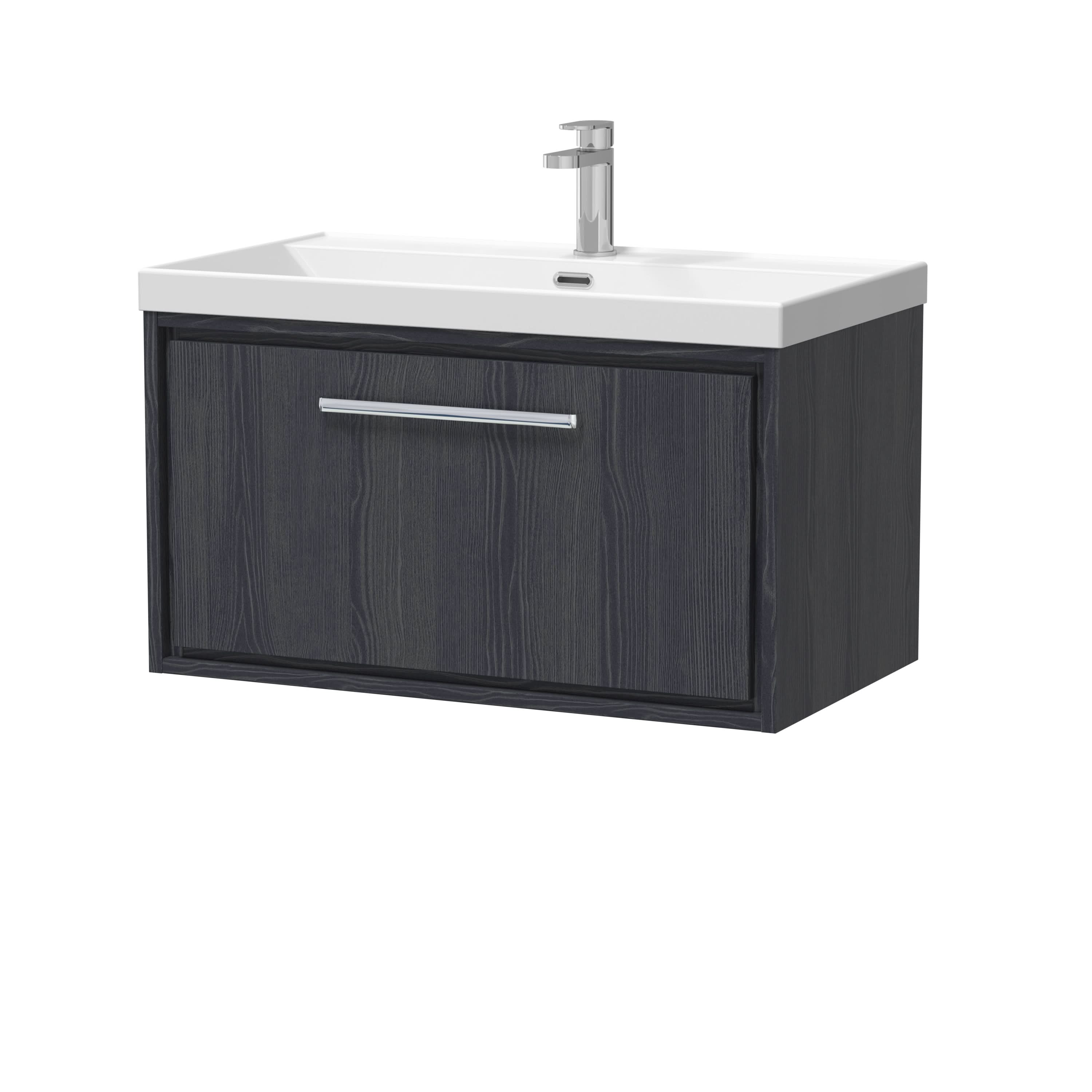 Hudson Reed Lille Wall Hung Vanity Unit with 1 Tap Hole Basin, Durable Bathroom Furniture, Compact Sink Vanity Unit for Modern Bathroom Spaces, 800mm
