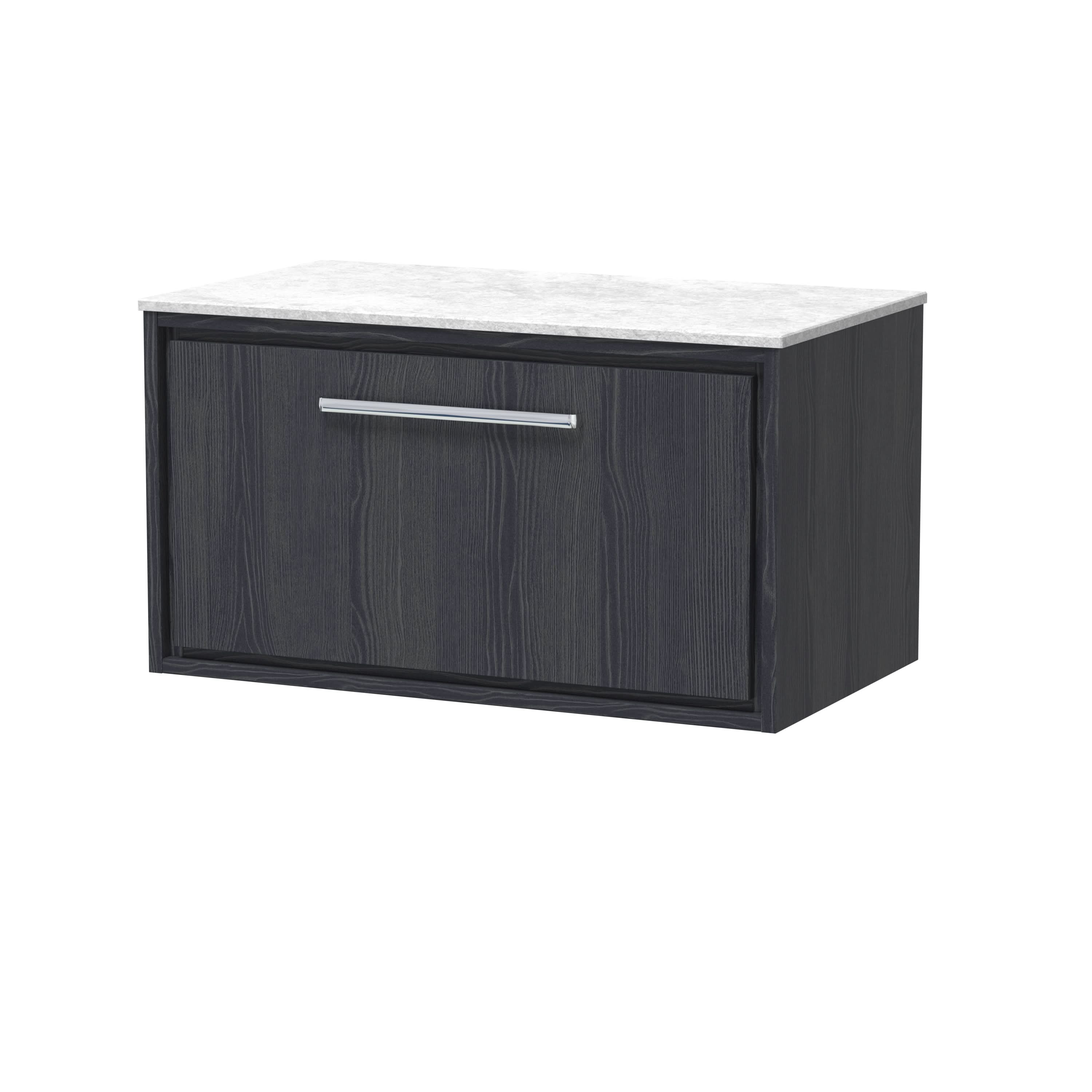 Hudson Reed Lille Countertop Vanity Unit with Marble Worktop, Durable Bathroom Furniture, Luxury Single Drawer Modern Vanity Unit for Contemporary Bathrooms, 800mm