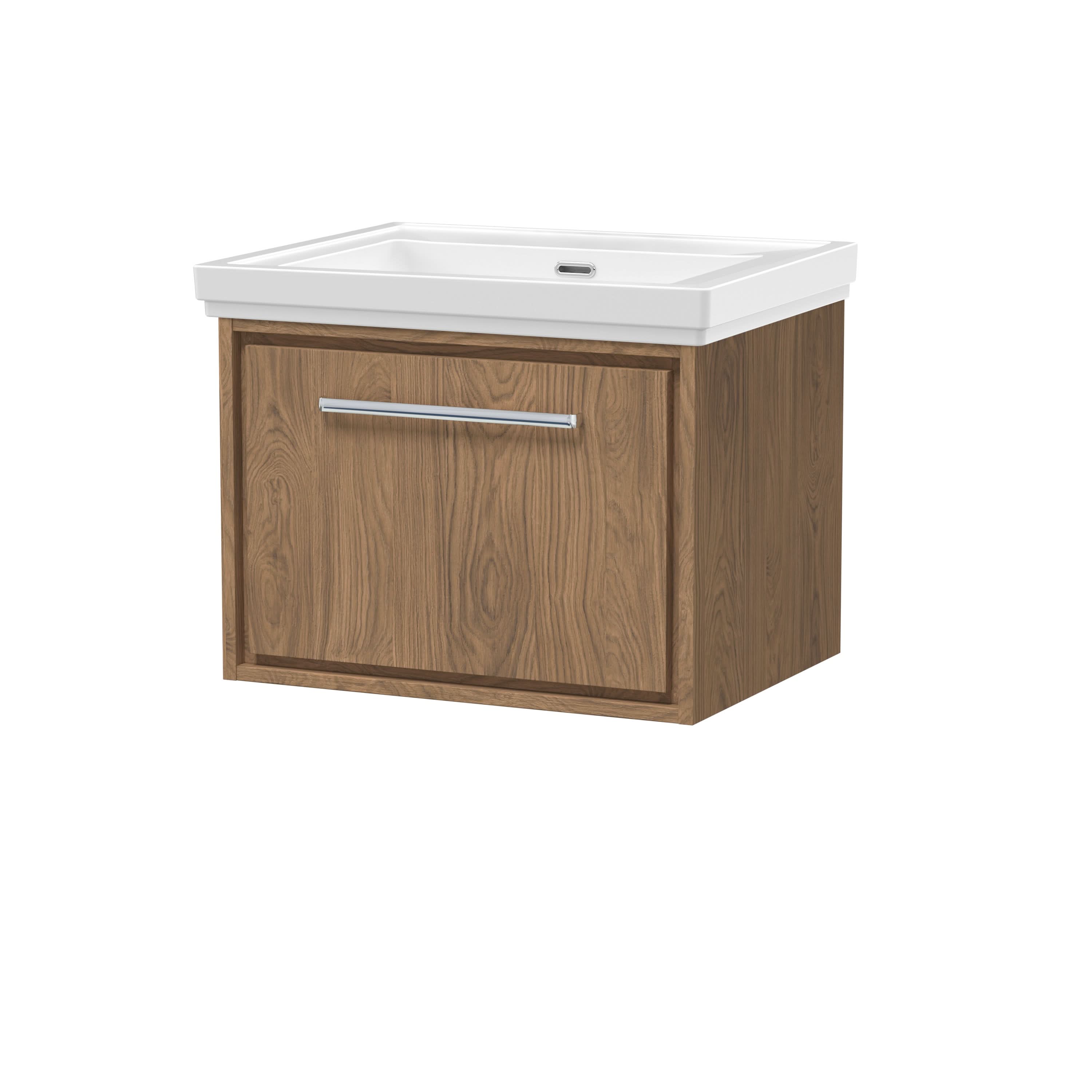 Hudson Reed Lille Wall Hung Vanity Unit with Basin, Durable Bathroom Furniture, Compact Sink Vanity Unit for Modern Bathroom Spaces, 600mm