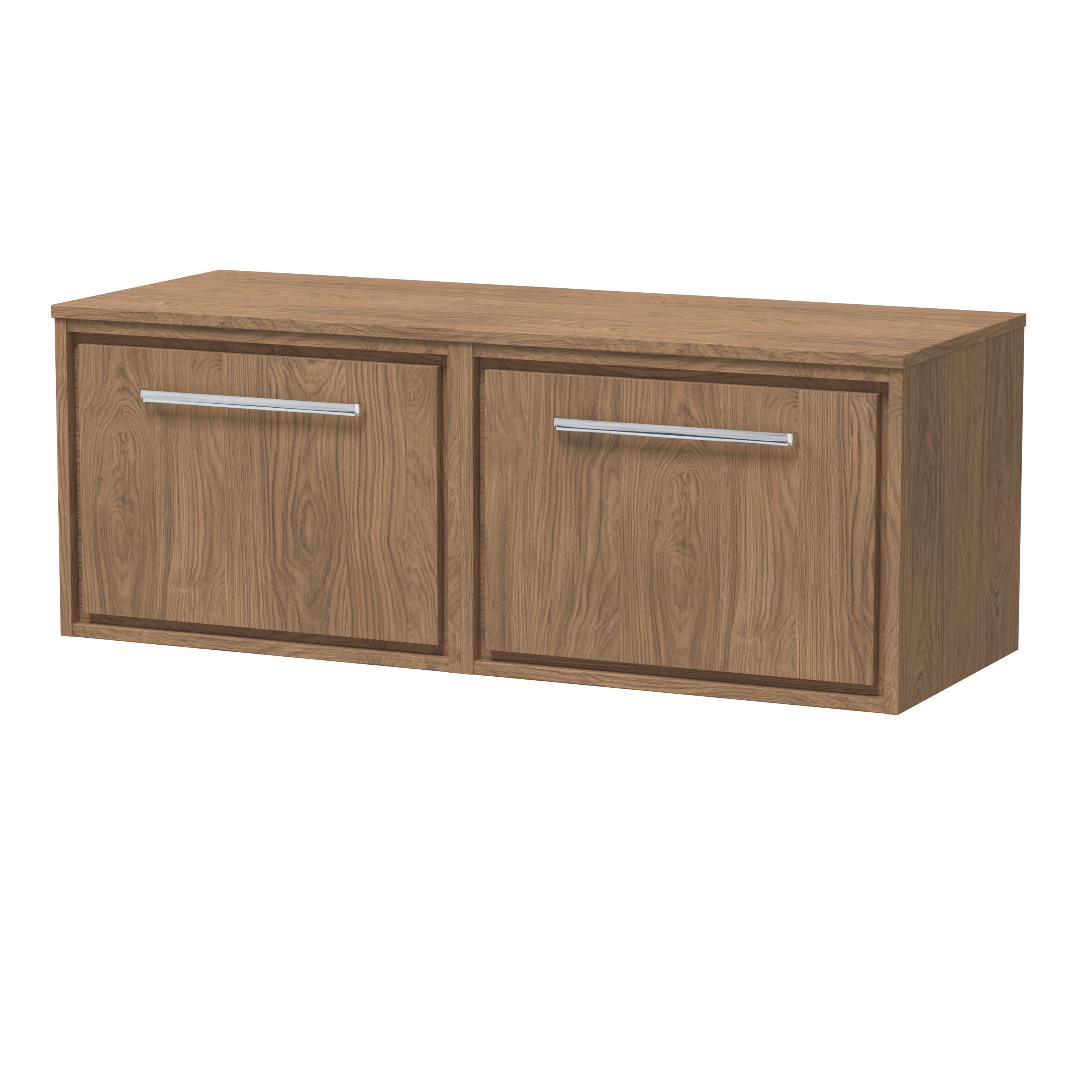 Hudson Reed Lille Counter Top Wall Hung Vanity Unit with Worktop, Durable Bathroom Furniture, Modern Vanity Unit with Drawers for Luxury Bathrooms, 1200mm